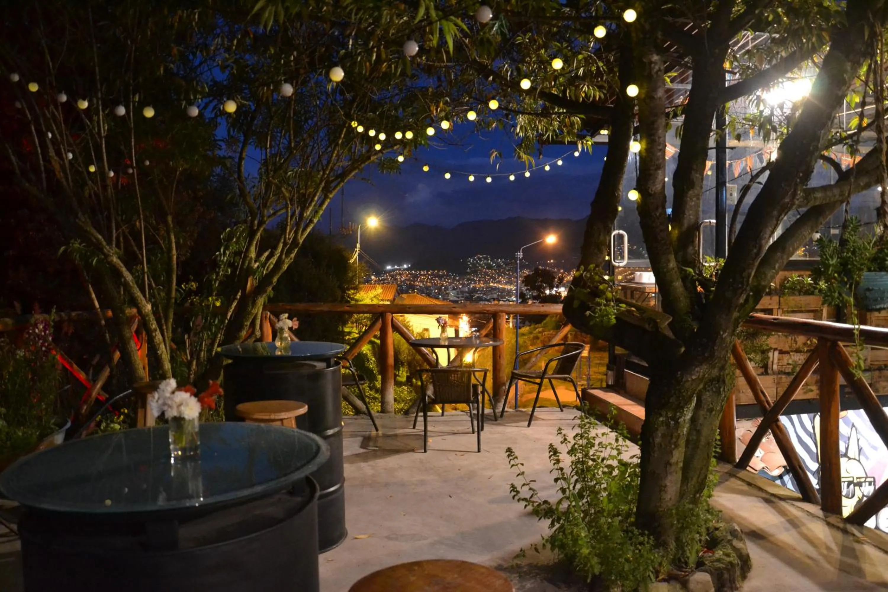 Patio in Supertramp Hostel Cusco