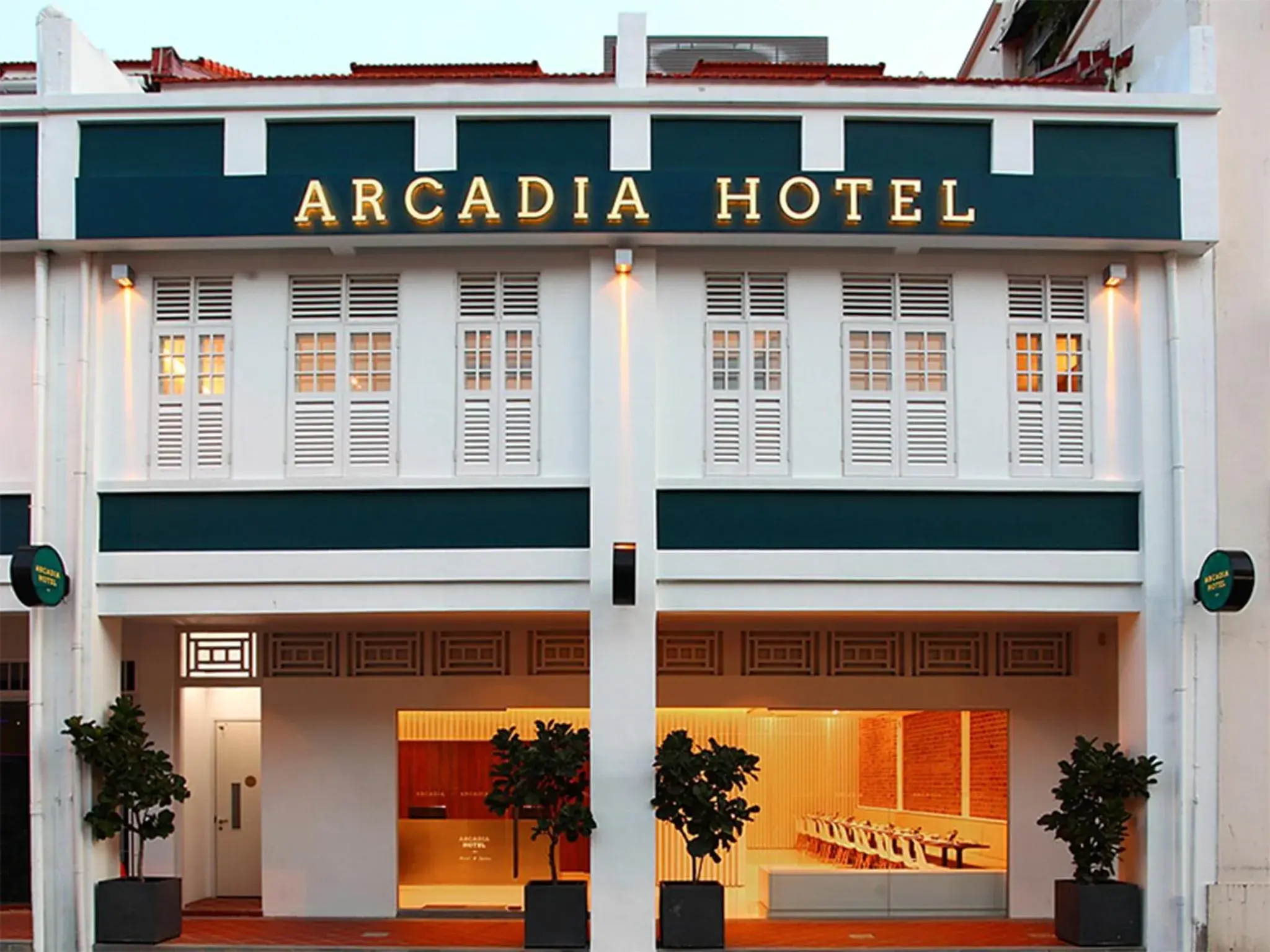 Facade/entrance in Arcadia Hotel Facade/entrance in Arcadia Hotel