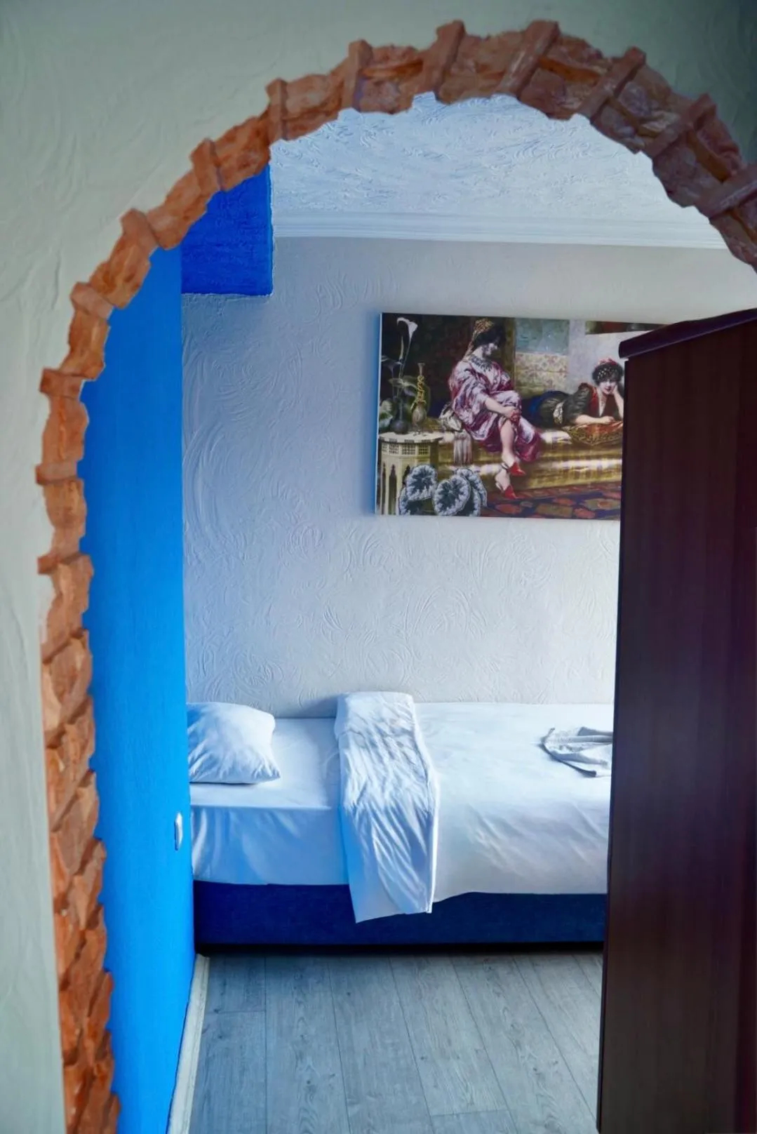 Bed in Rebetika Hotel & bistro