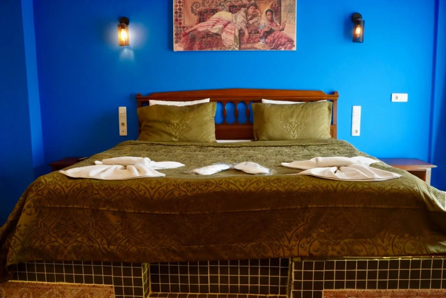 Bed in Rebetika Hotel & bistro