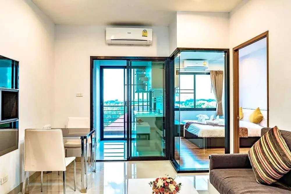 Bed in V-twin Donjan Service Apartment Bed in V-twin Donjan Service Apartment