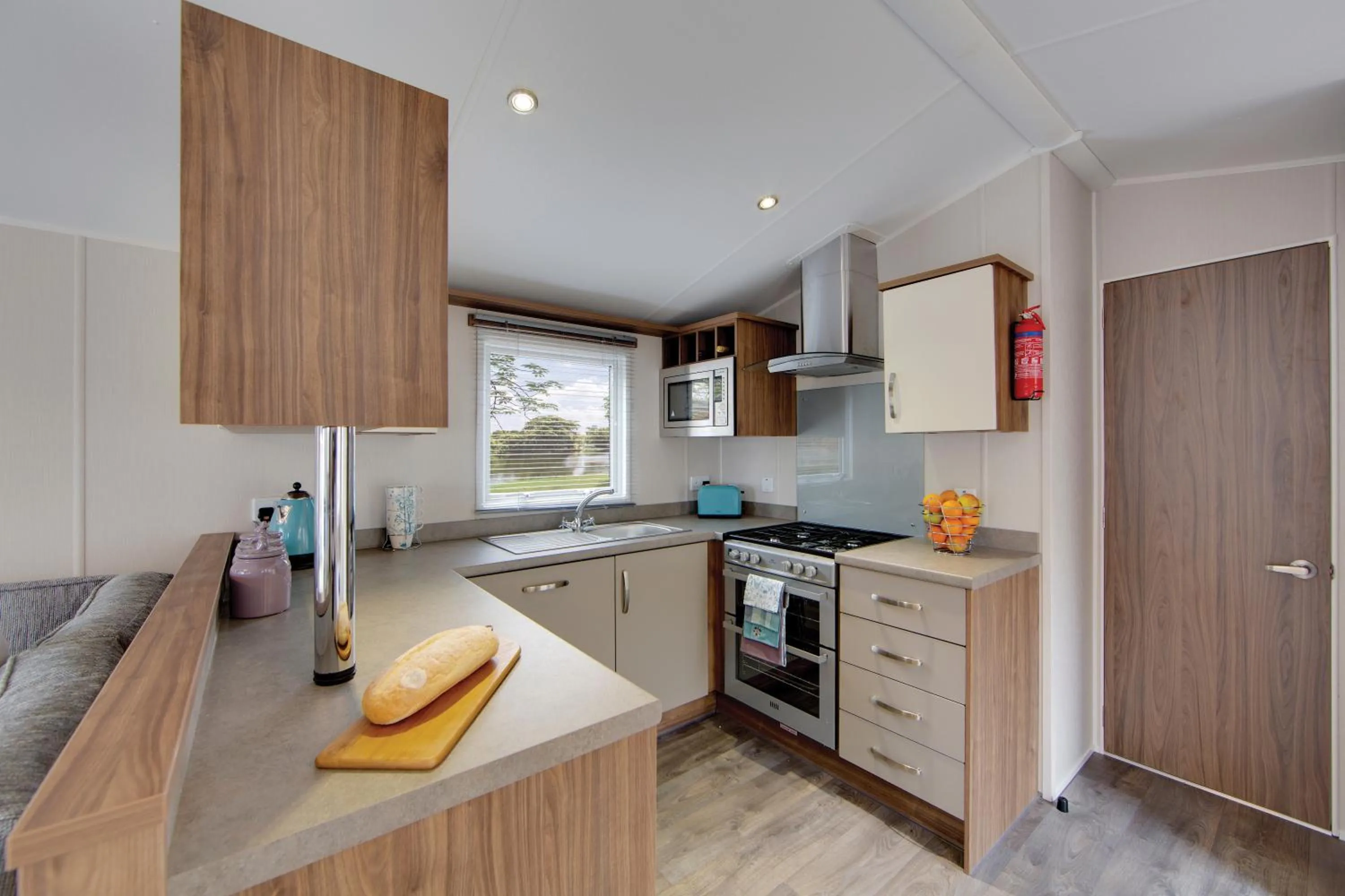 Kitchen or kitchenette in Pentire Coastal Holiday Park