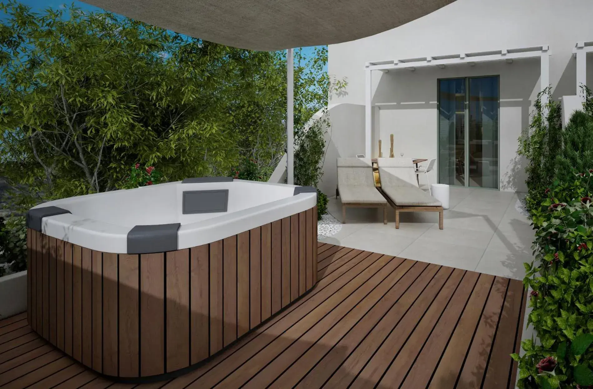 Junior Studio Suite with Garden View and Outdoor Hot Tub in Kedros Villas Junior Studio Suite with Garden View and Outdoor Hot Tub in Kedros Villas