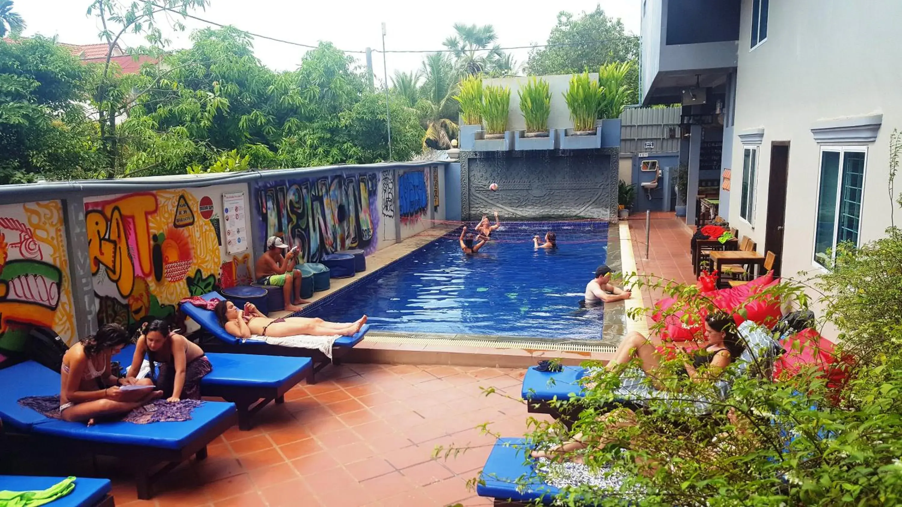 Pool view in Siem Reap Pub Hostel Pool view in Siem Reap Pub Hostel