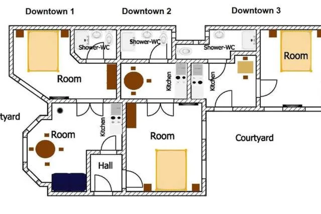 Floor plan in Váci Street Downtown Apartments
