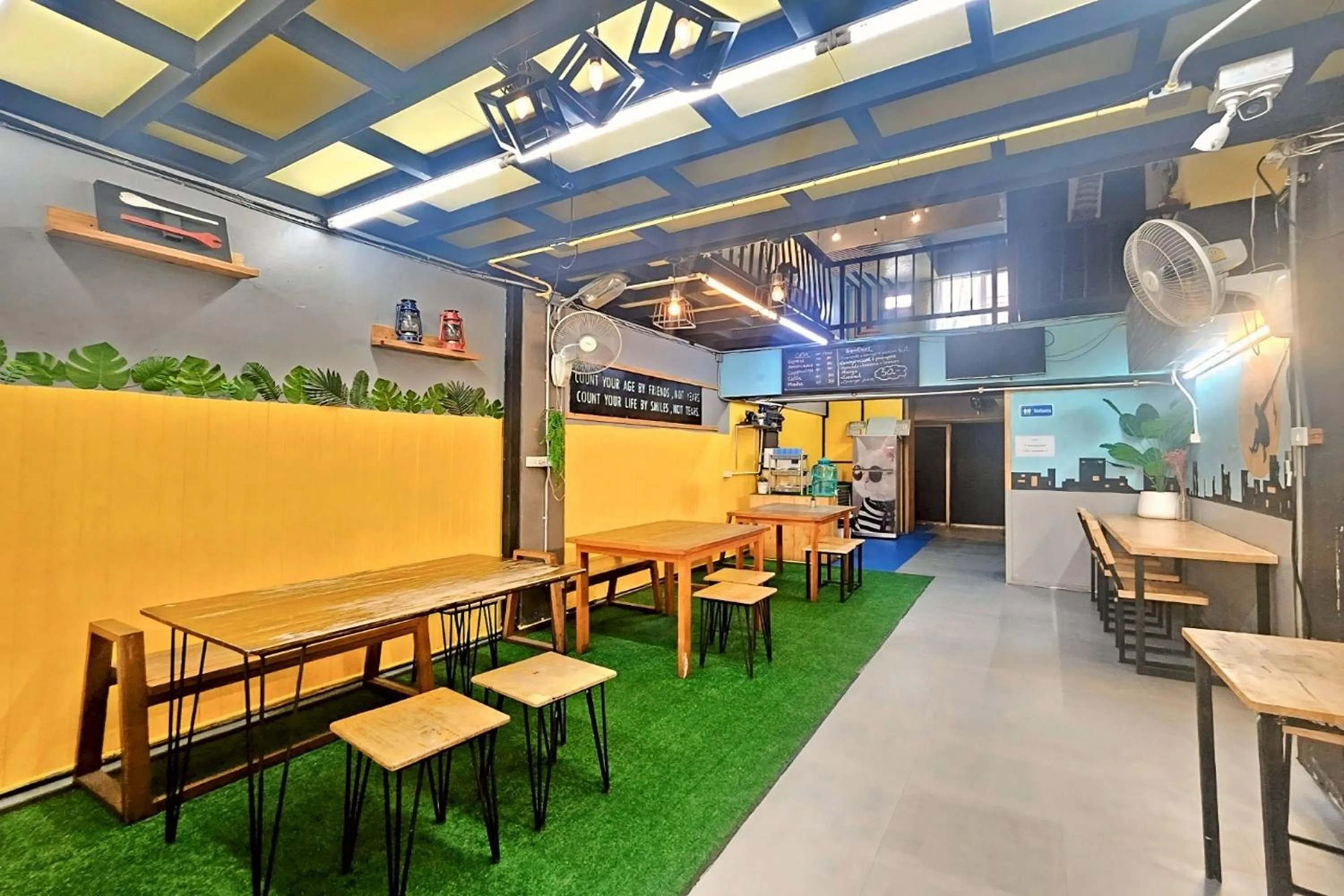 Seating area in Me U Hostel