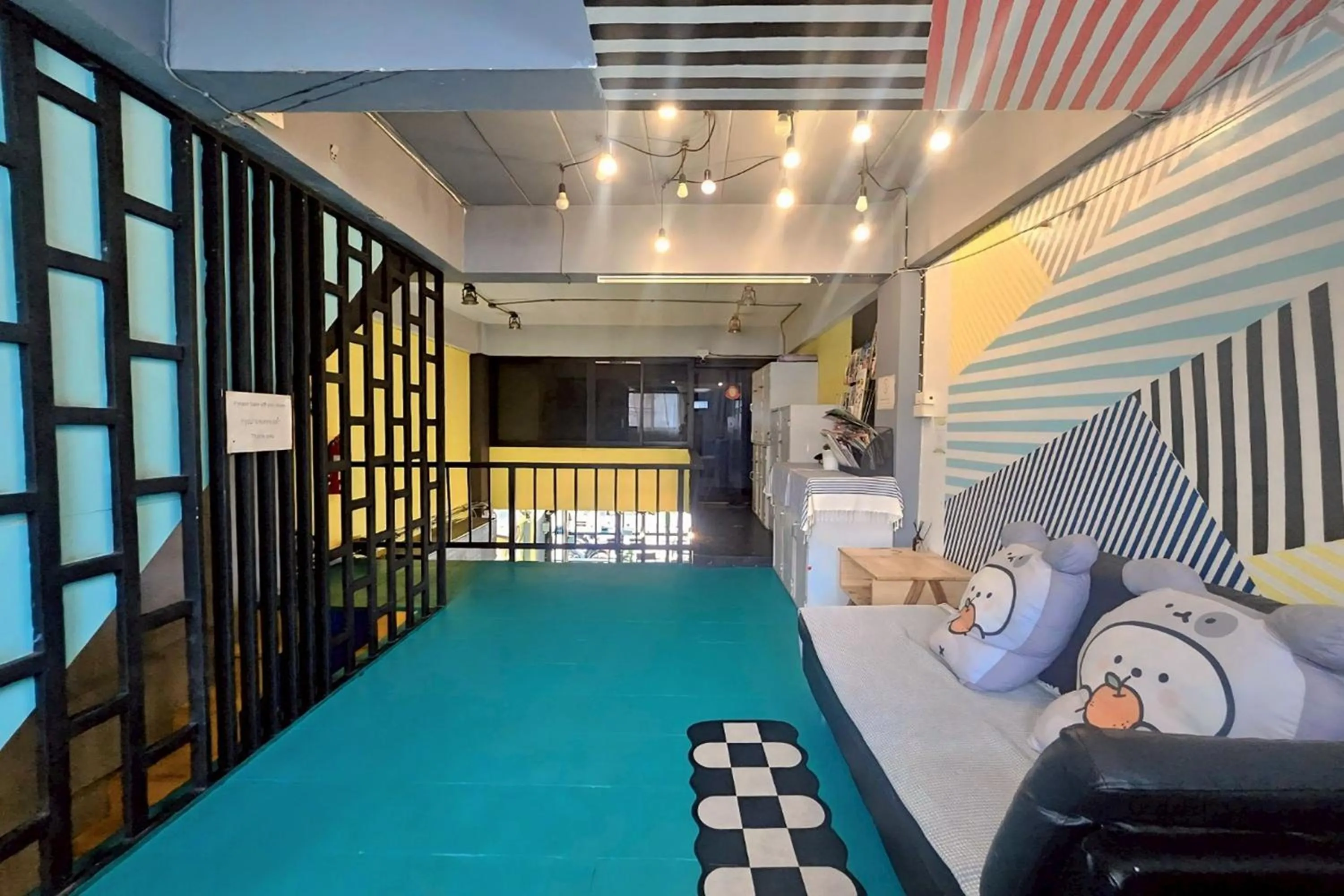 Seating area in Me U Hostel