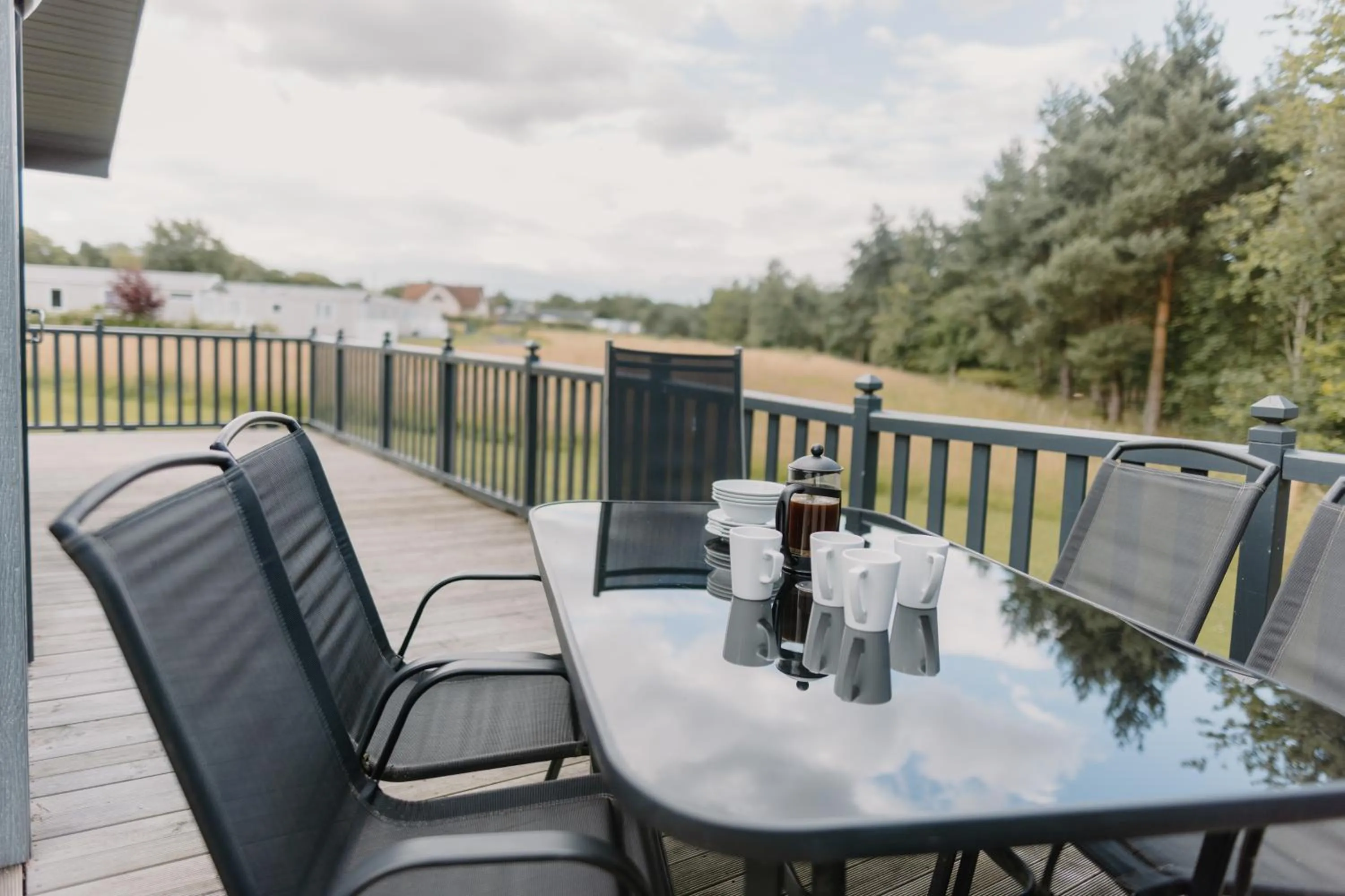 Balcony/Terrace in Linwater Caravan Park - Luxury Lodges and Static Caravans near Edinburgh