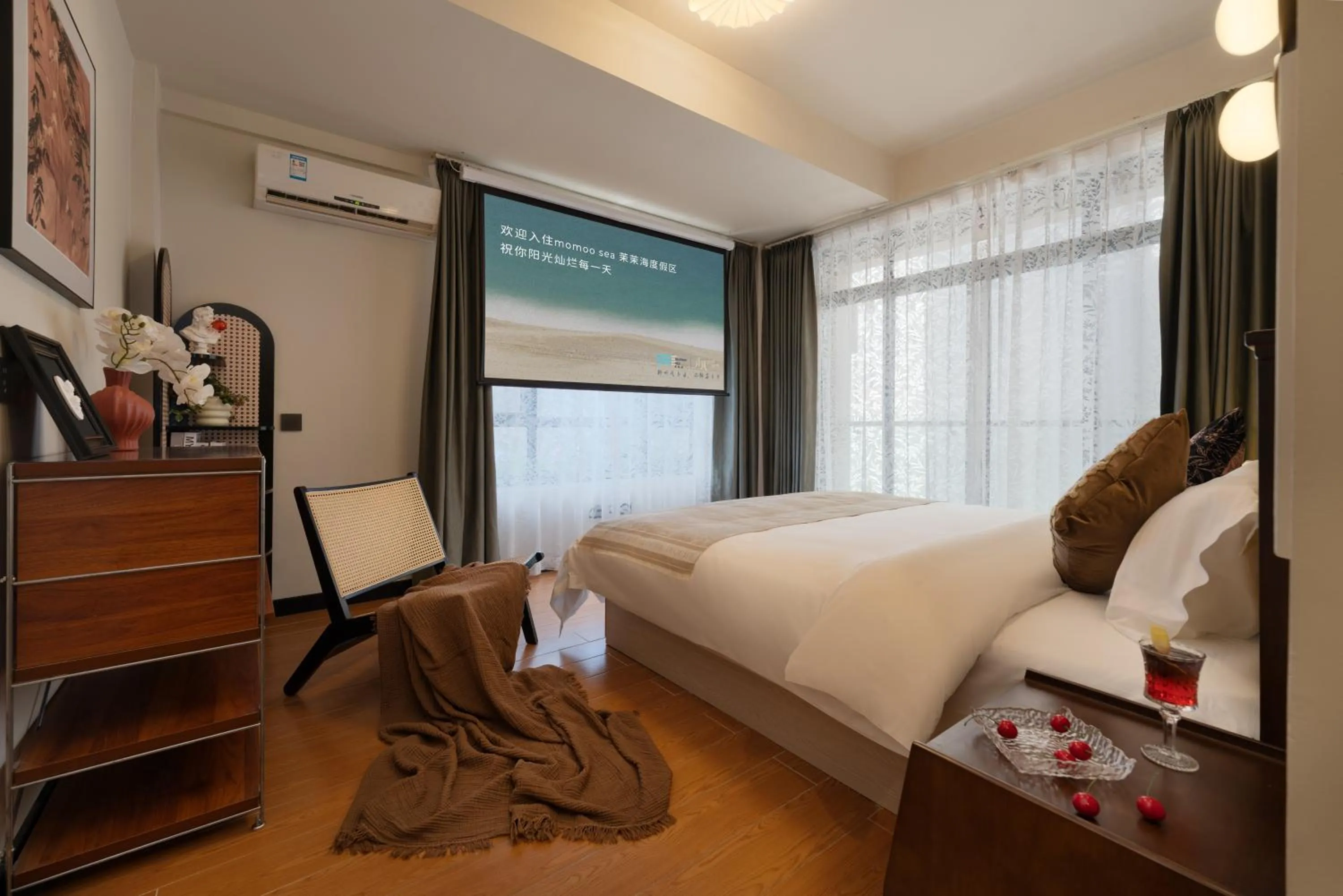Photo of the whole room, Bed in Xi'an seascape meisu-MOMOO Sea
