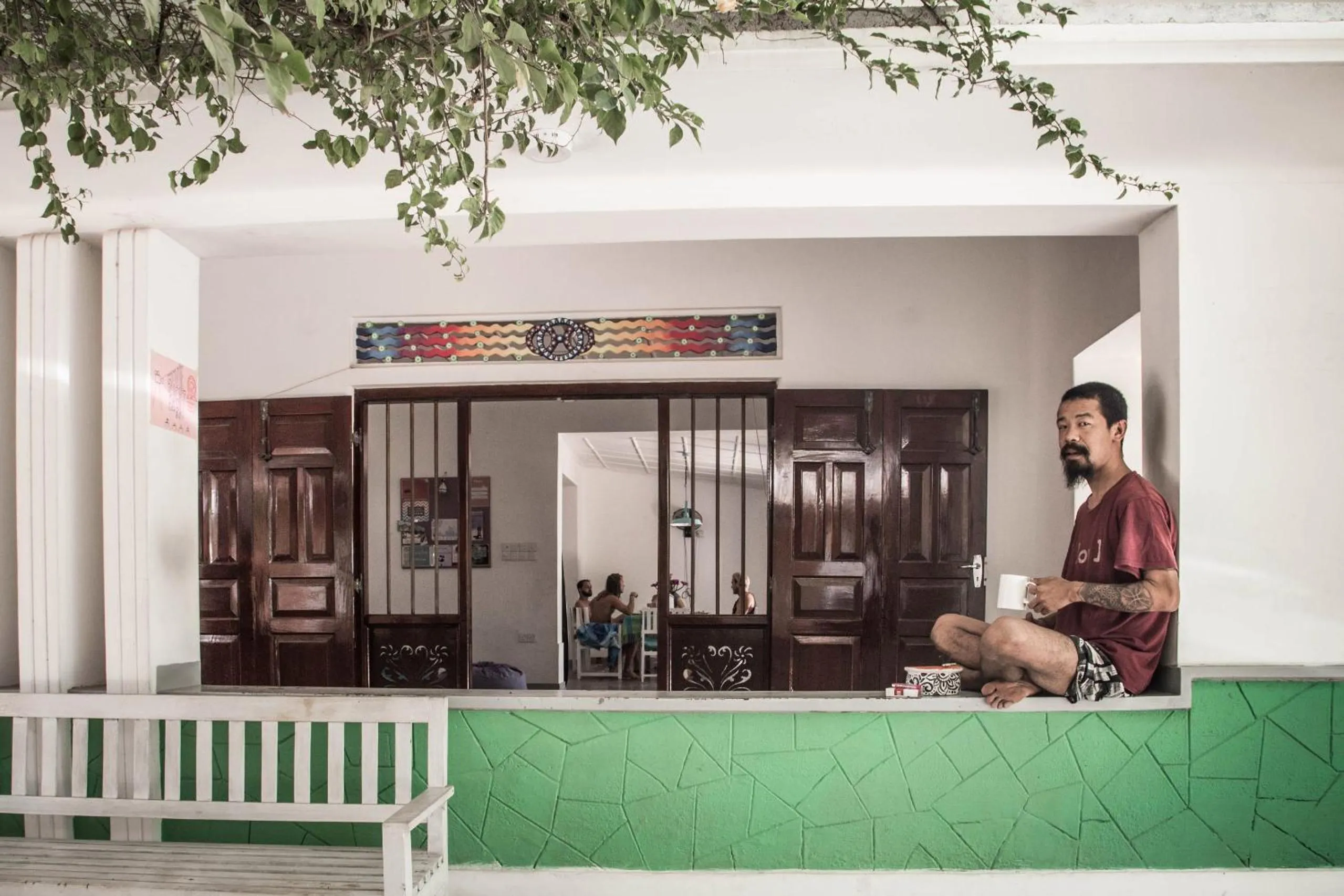 Patio in Hostel First Mirissa