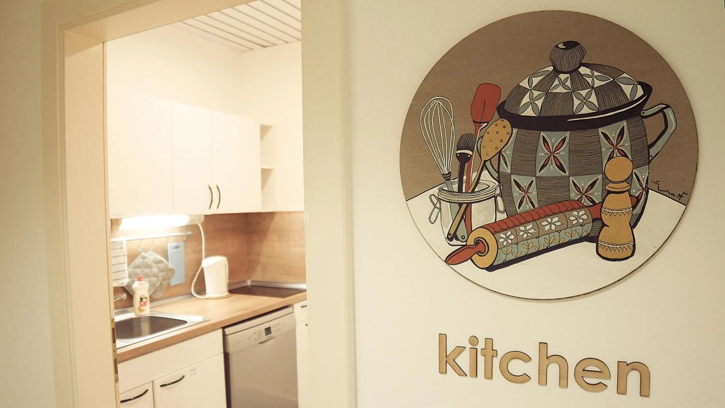 Communal kitchen in Hostel Folks