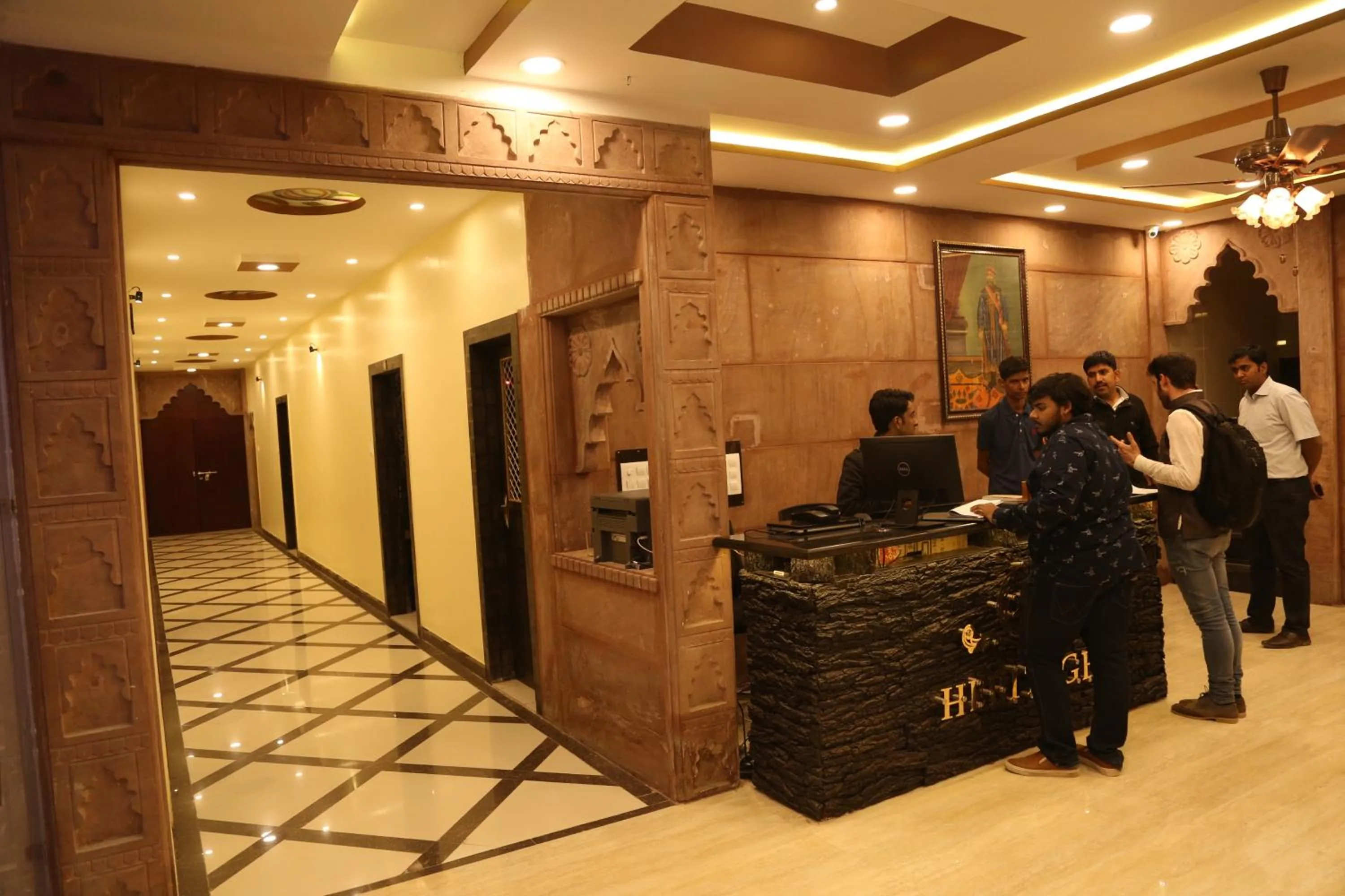 Lobby or reception in Om Heritage Haveli