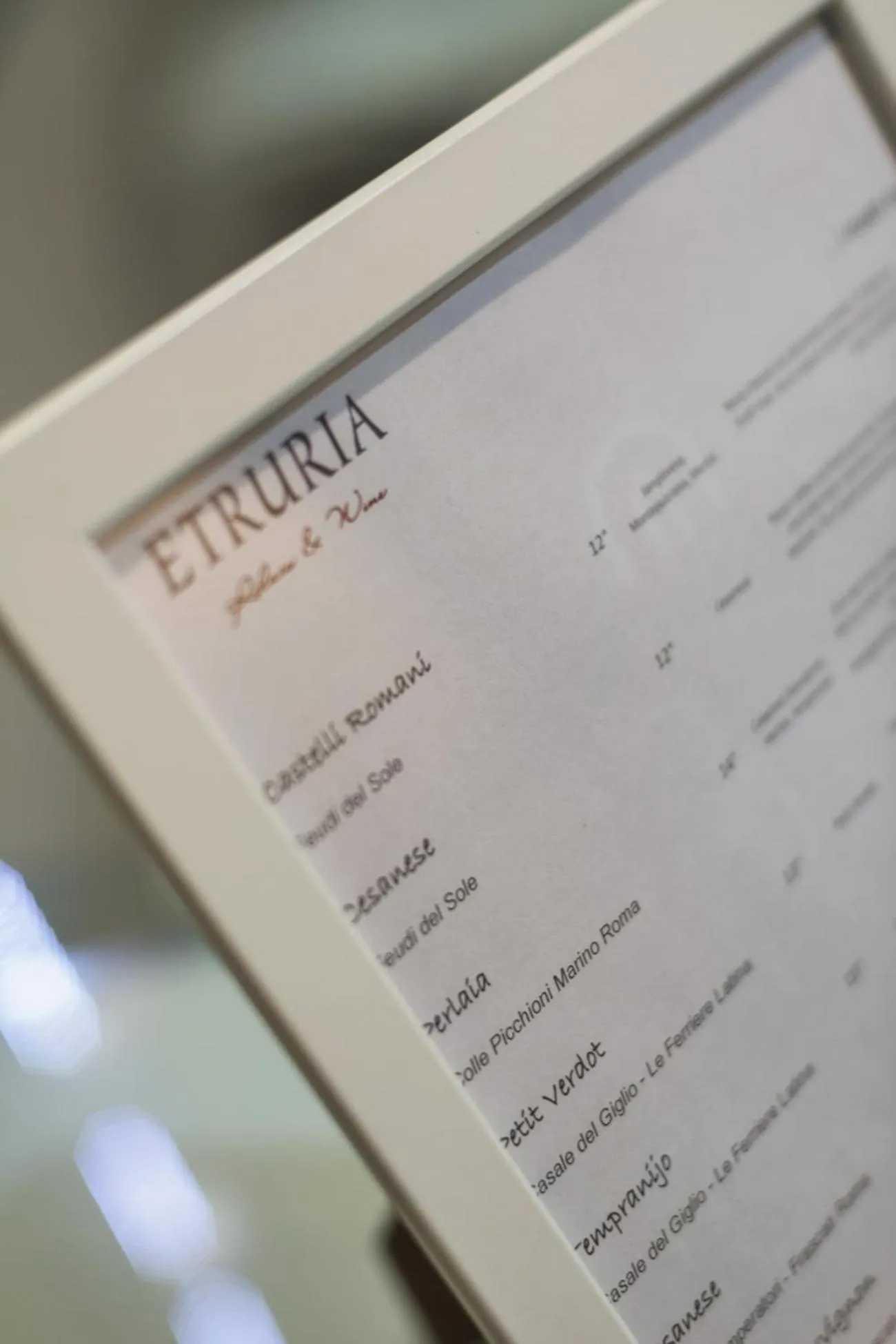 Alcoholic drinks in Etruria Relais and Wine