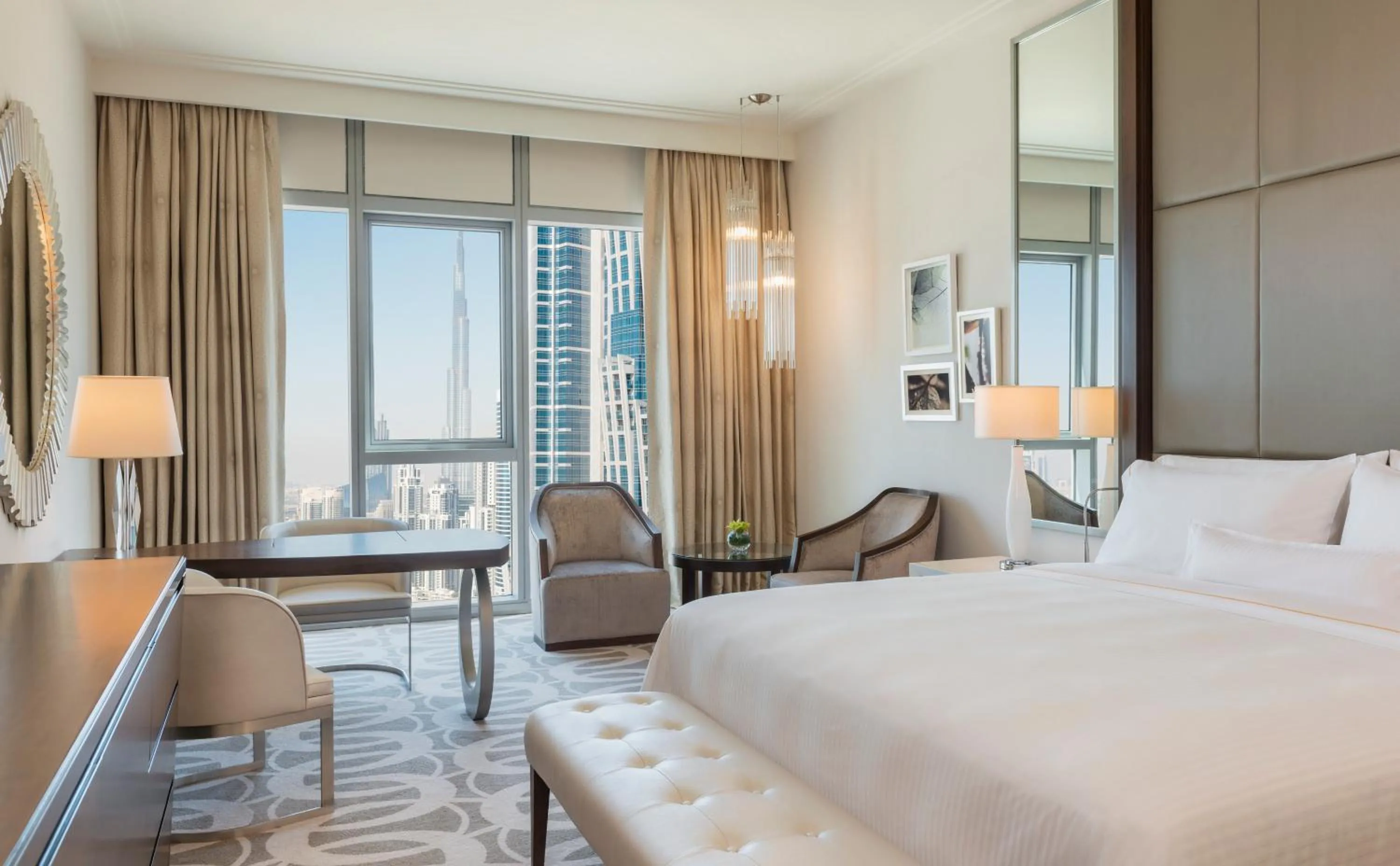 View (from property/room), Bed in Hilton Dubai Al Habtoor City