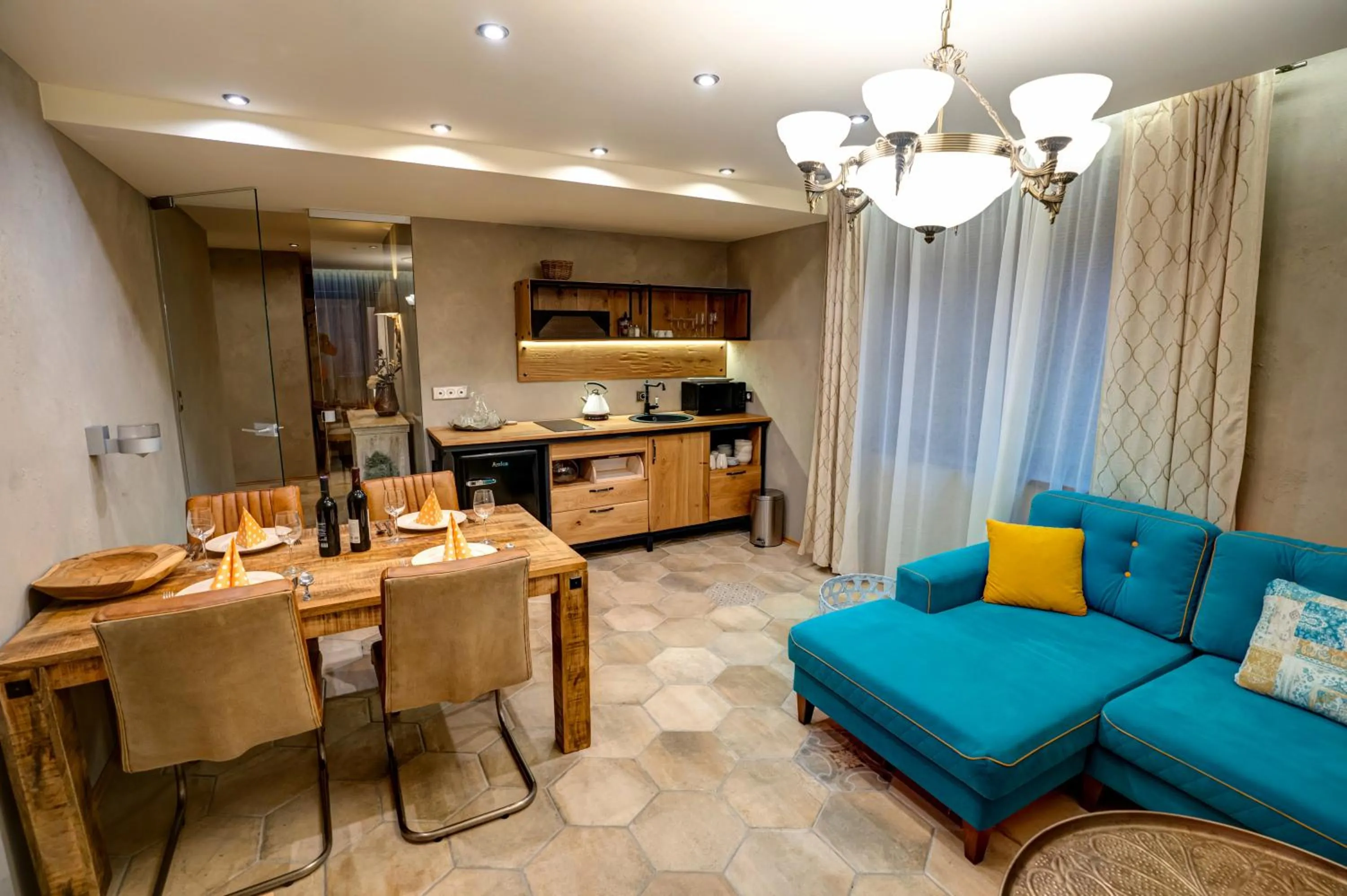 Kitchen or kitchenette in Apartmány Tri Studničky