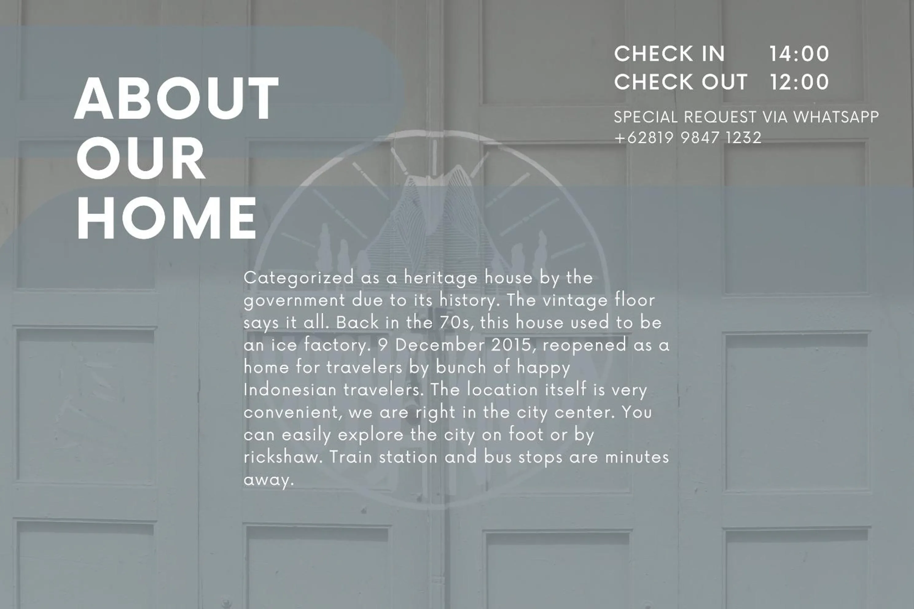 Text overlay in Yogyakarta BnB Malioboro