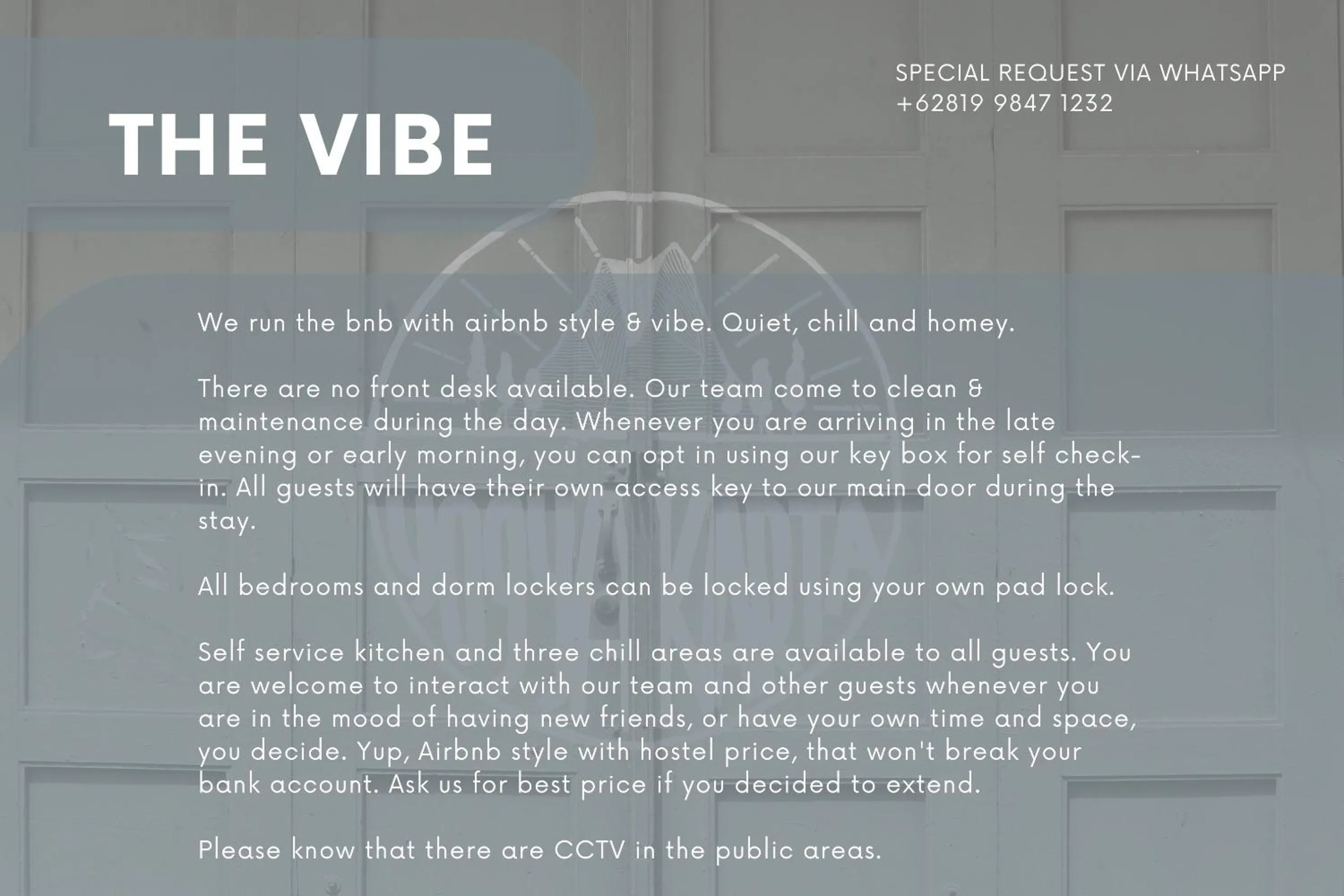 Text overlay in Yogyakarta BnB Malioboro