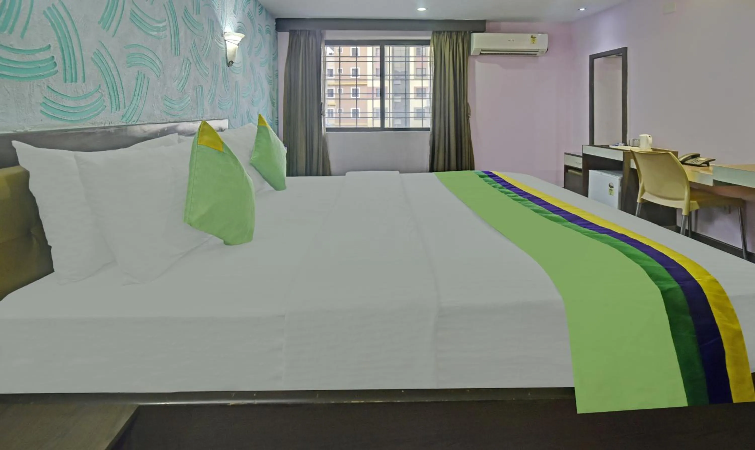 Bedroom, Bed in Treebo Savoury Sea Shell Residency