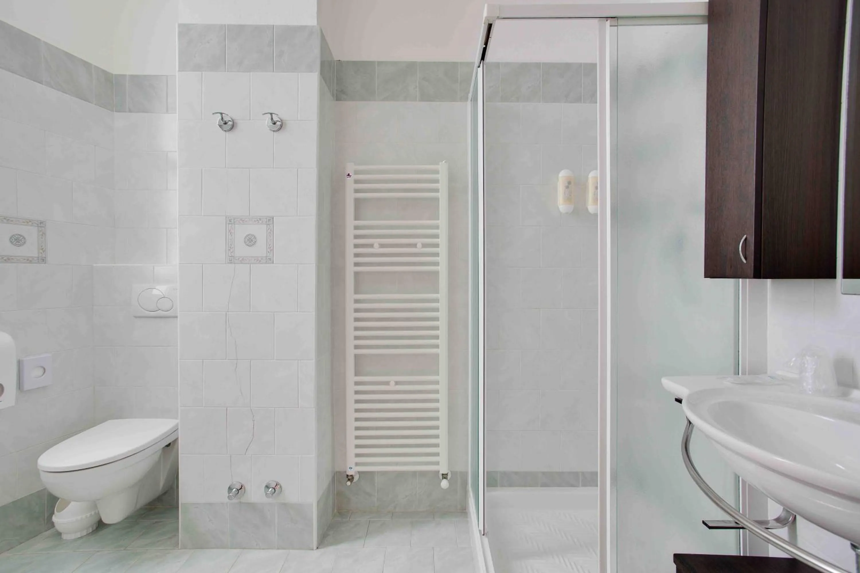 Shower, Bathroom in Hotel Adler