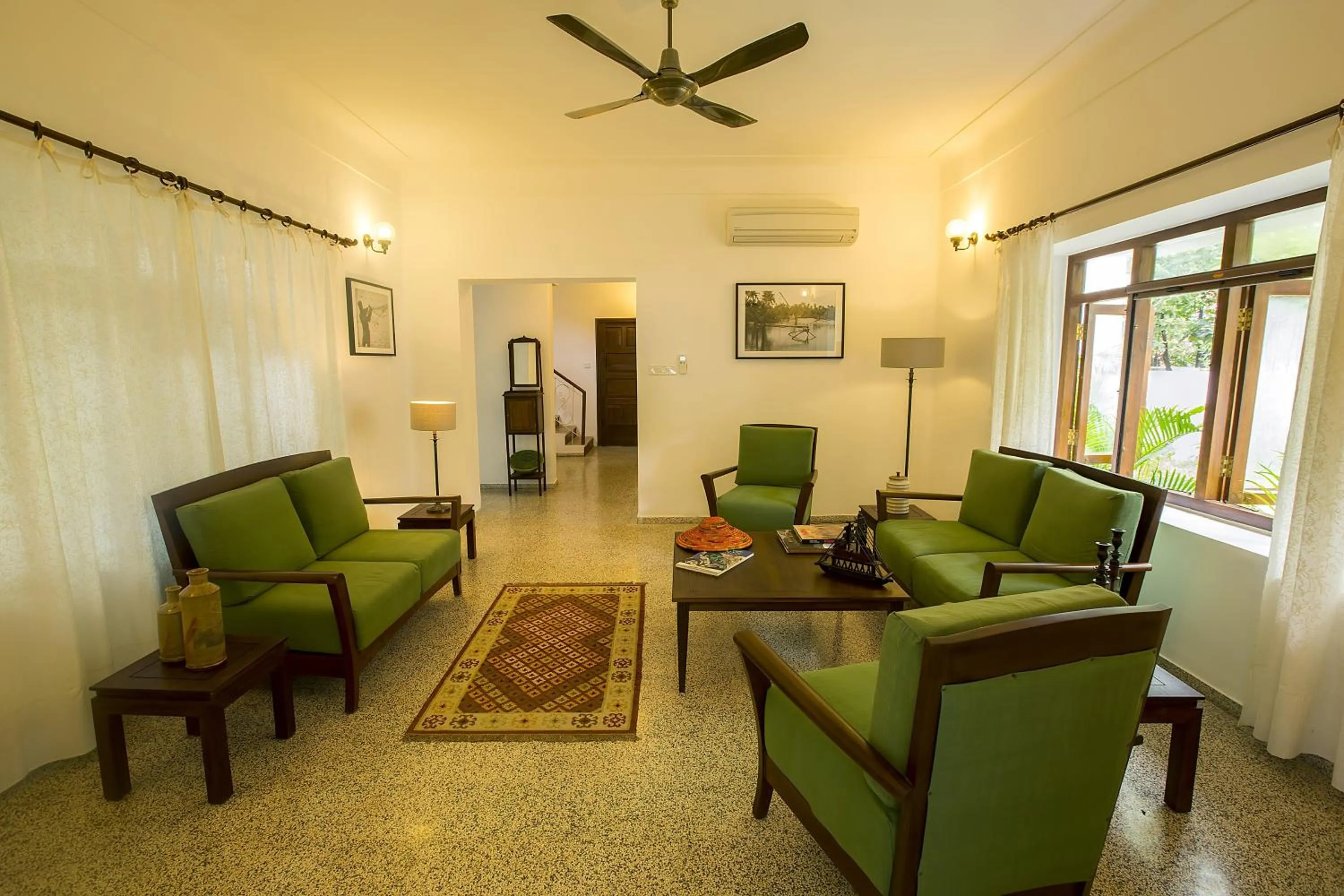 Living room in Beach Gate Bungalows - A CGH Earth SAHA Experience