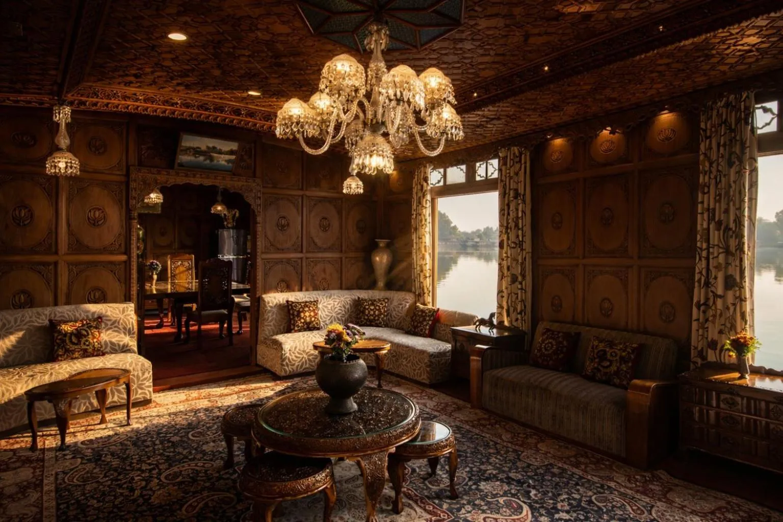 Dining area in Mascot Houseboats