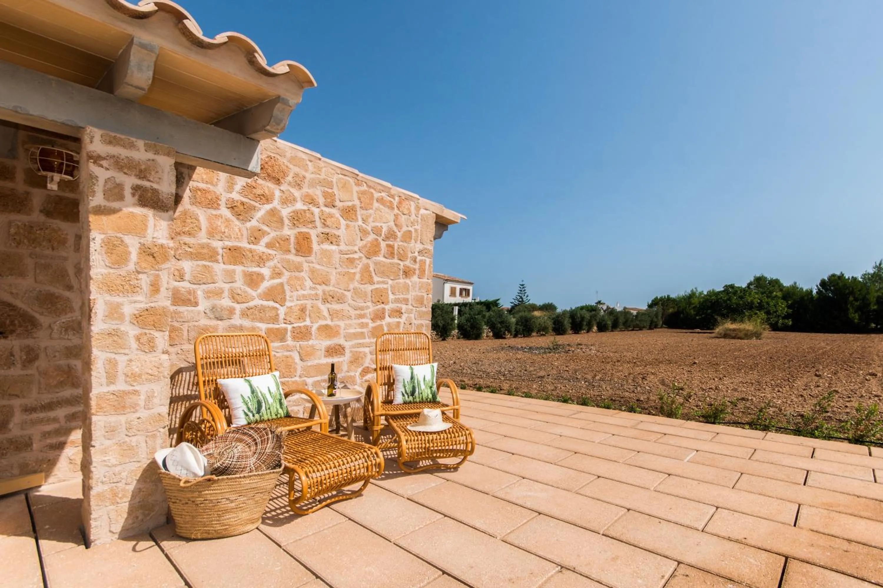 Patio in Villa Barcares Gran for 10, pool, gym and close to beach