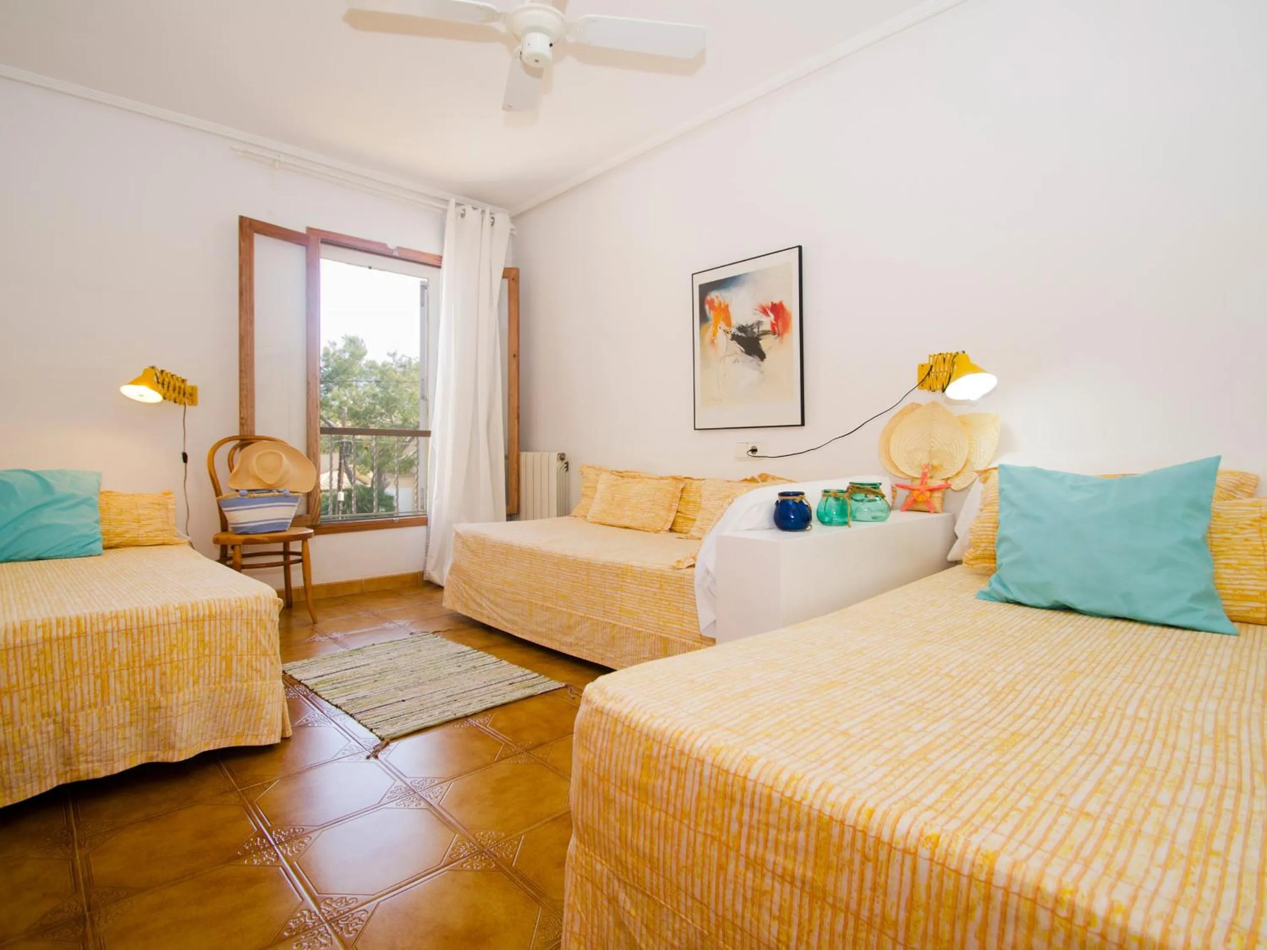 Bedroom, Bed in Villa Camila para 7 junto a playa de Sant Pere