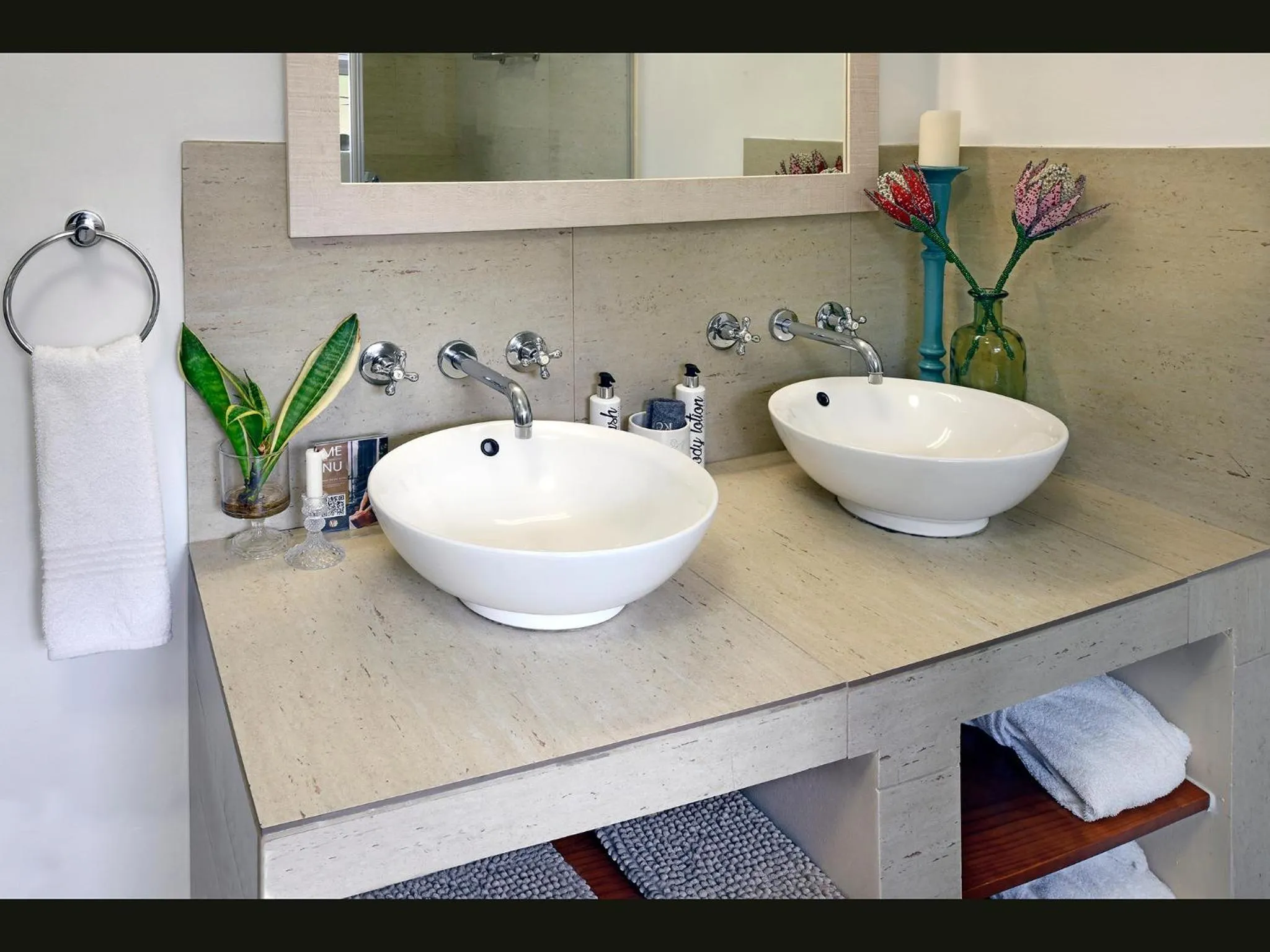 Bathroom in Petit & Grande Plaisir luxury self-catering