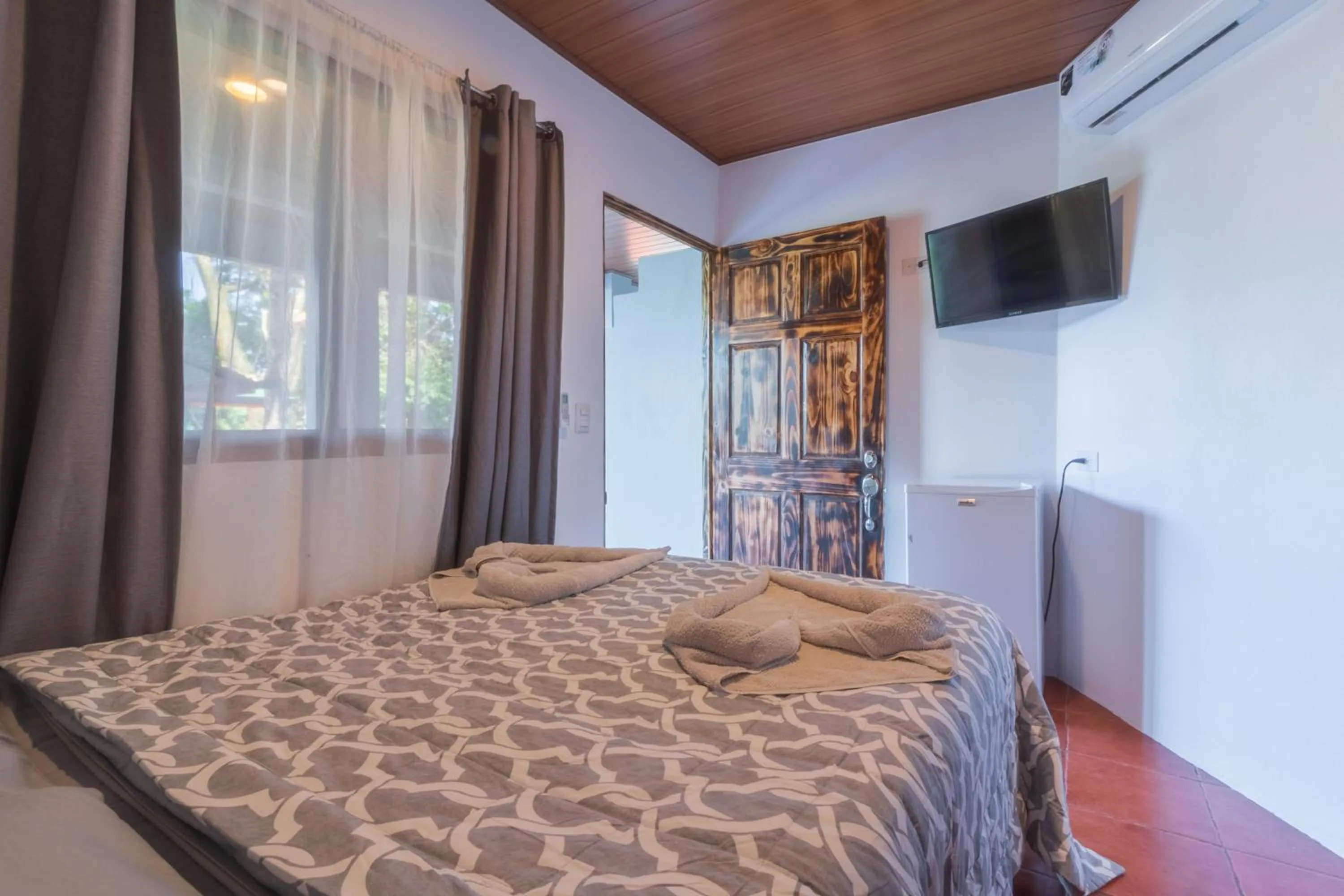 Bed in Hotel Cabinas el Tecal