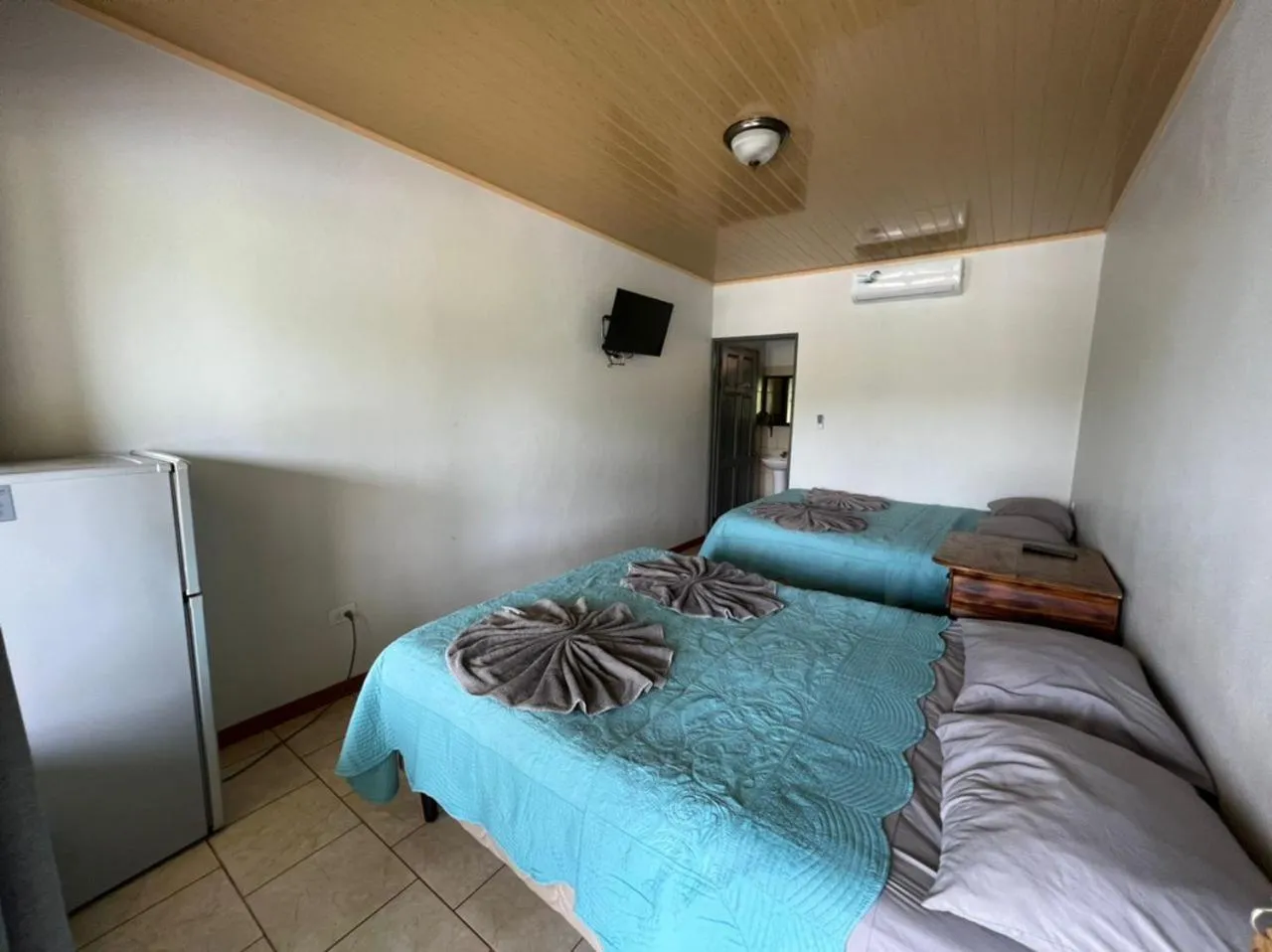 Bed in Hotel Cabinas el Tecal