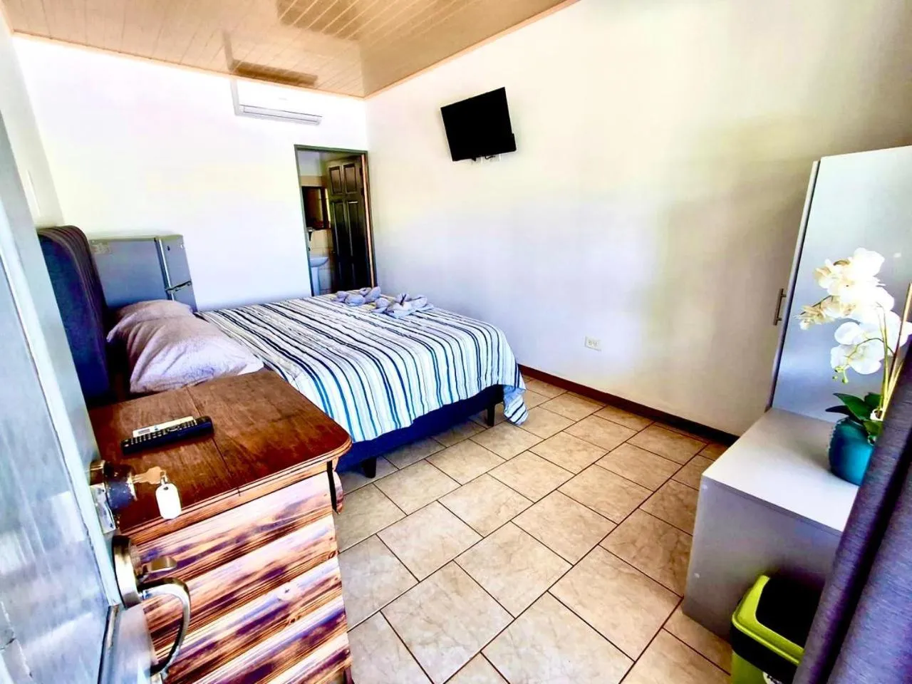 Bed in Hotel Cabinas el Tecal