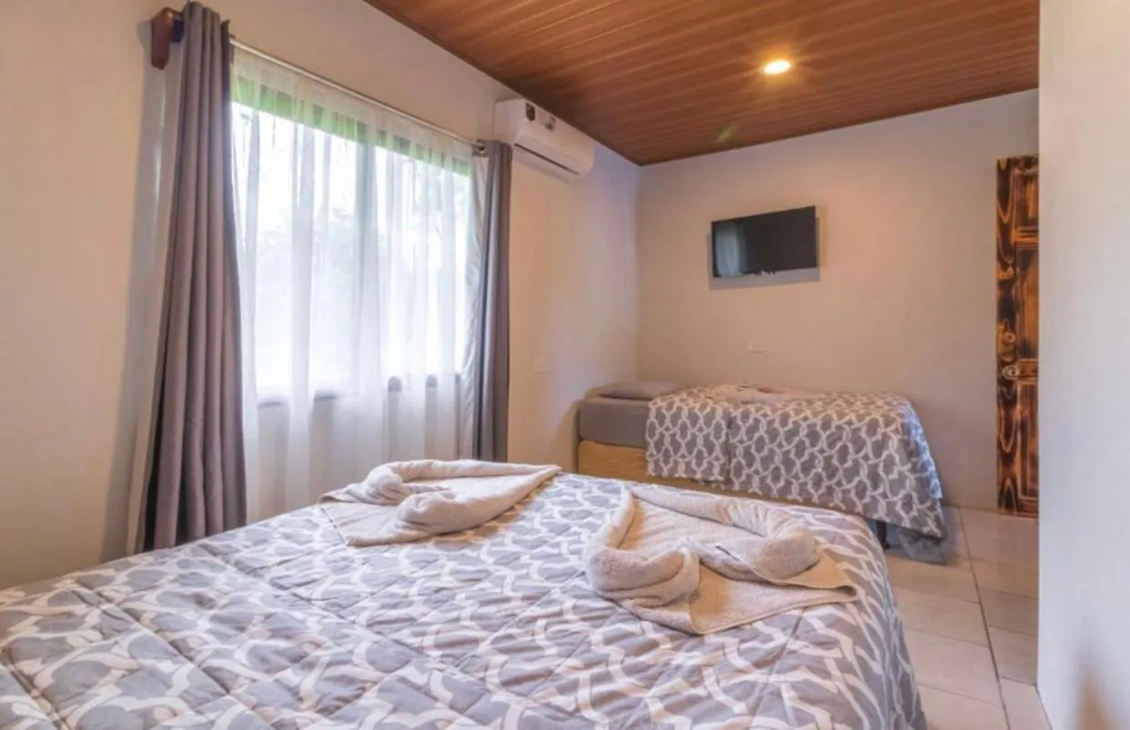 Bed in Hotel Cabinas el Tecal