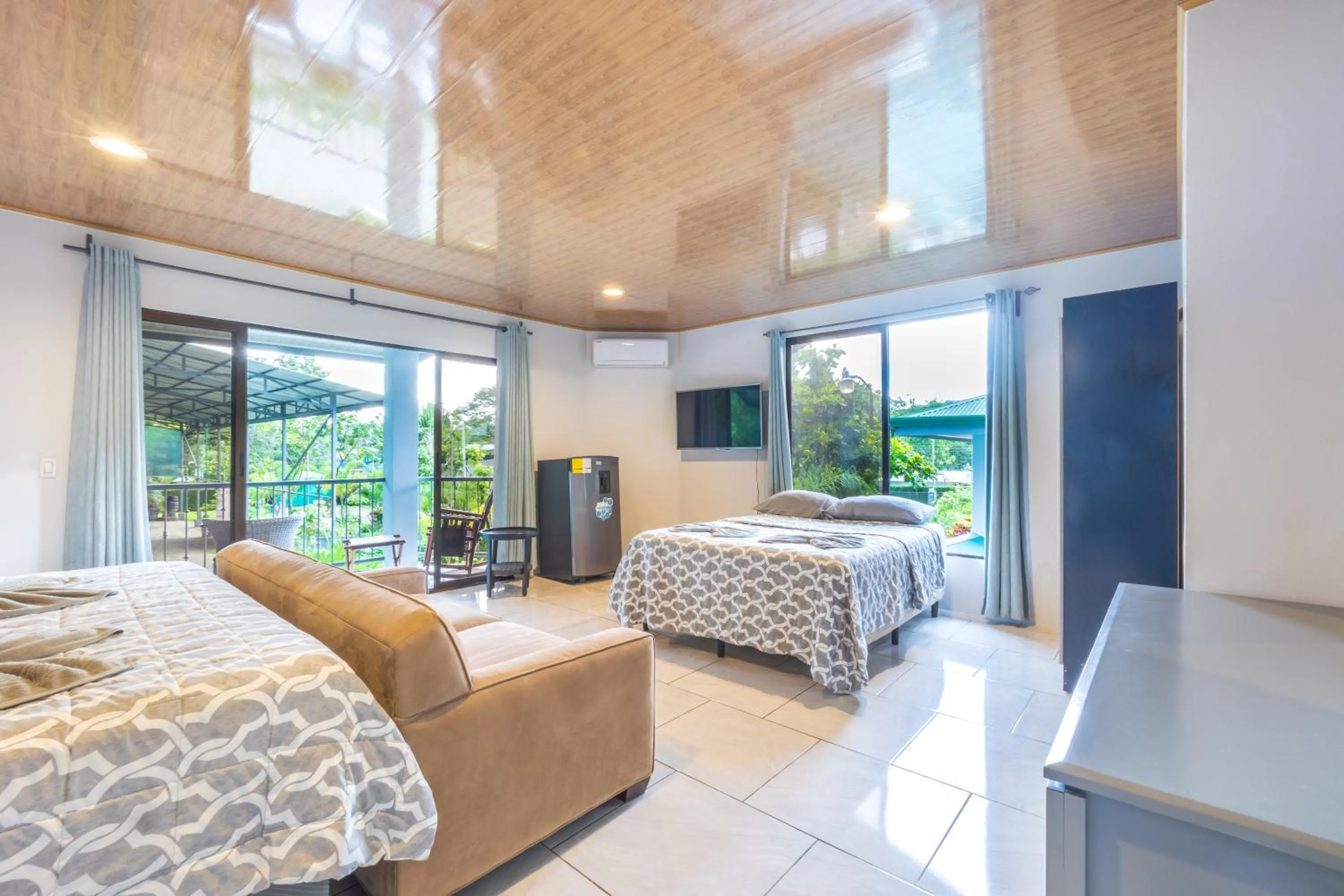 Bed in Hotel Cabinas el Tecal