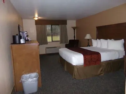 Deluxe Room, 1 King Bed, Refrigerator & Microwave, Top Floor in Cowlitz River Lodge Deluxe Room, 1 King Bed, Refrigerator & Microwave, Top Floor in Cowlitz River Lodge