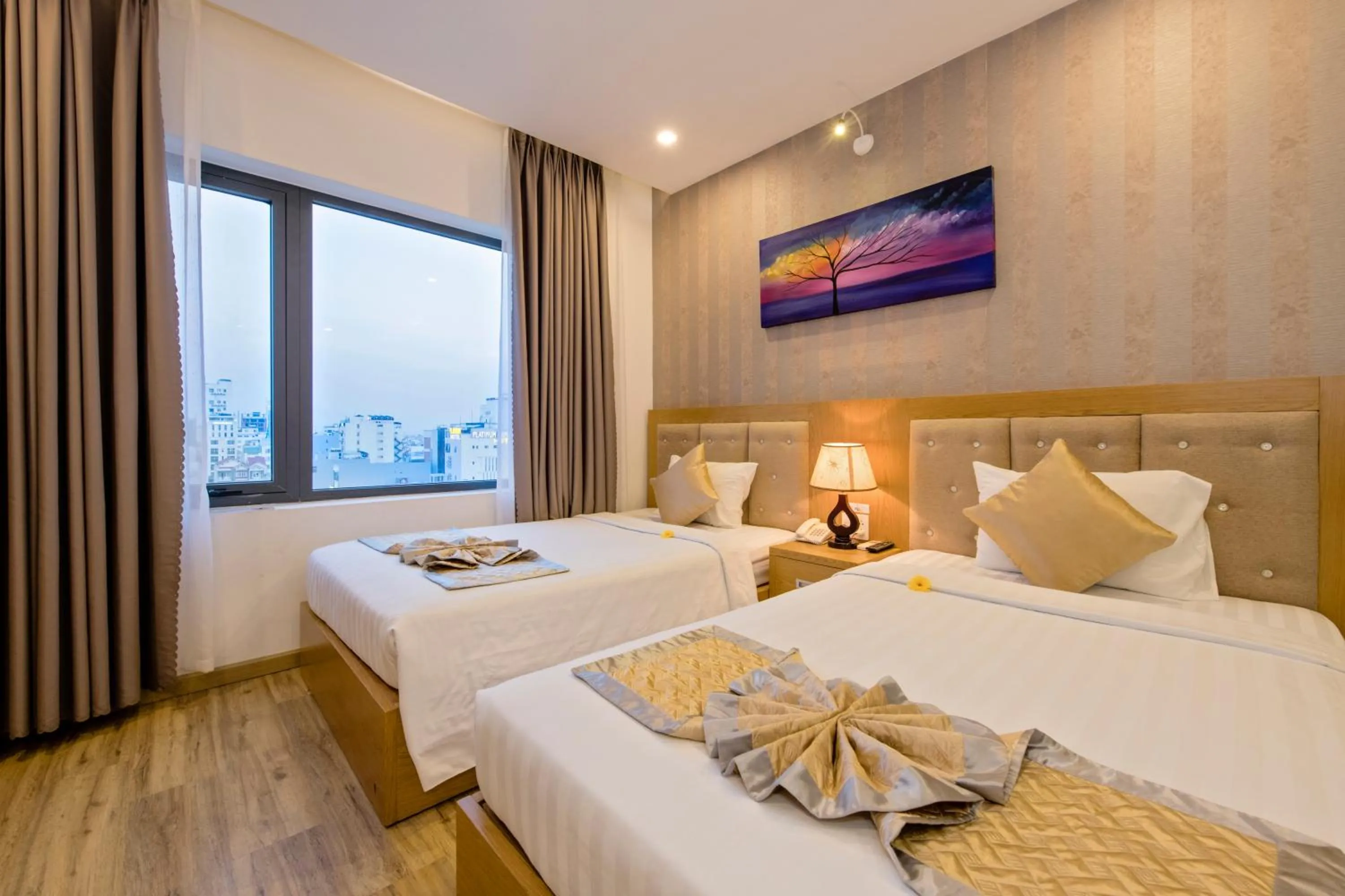 Bed in Helios Boutique Hotel & Spa