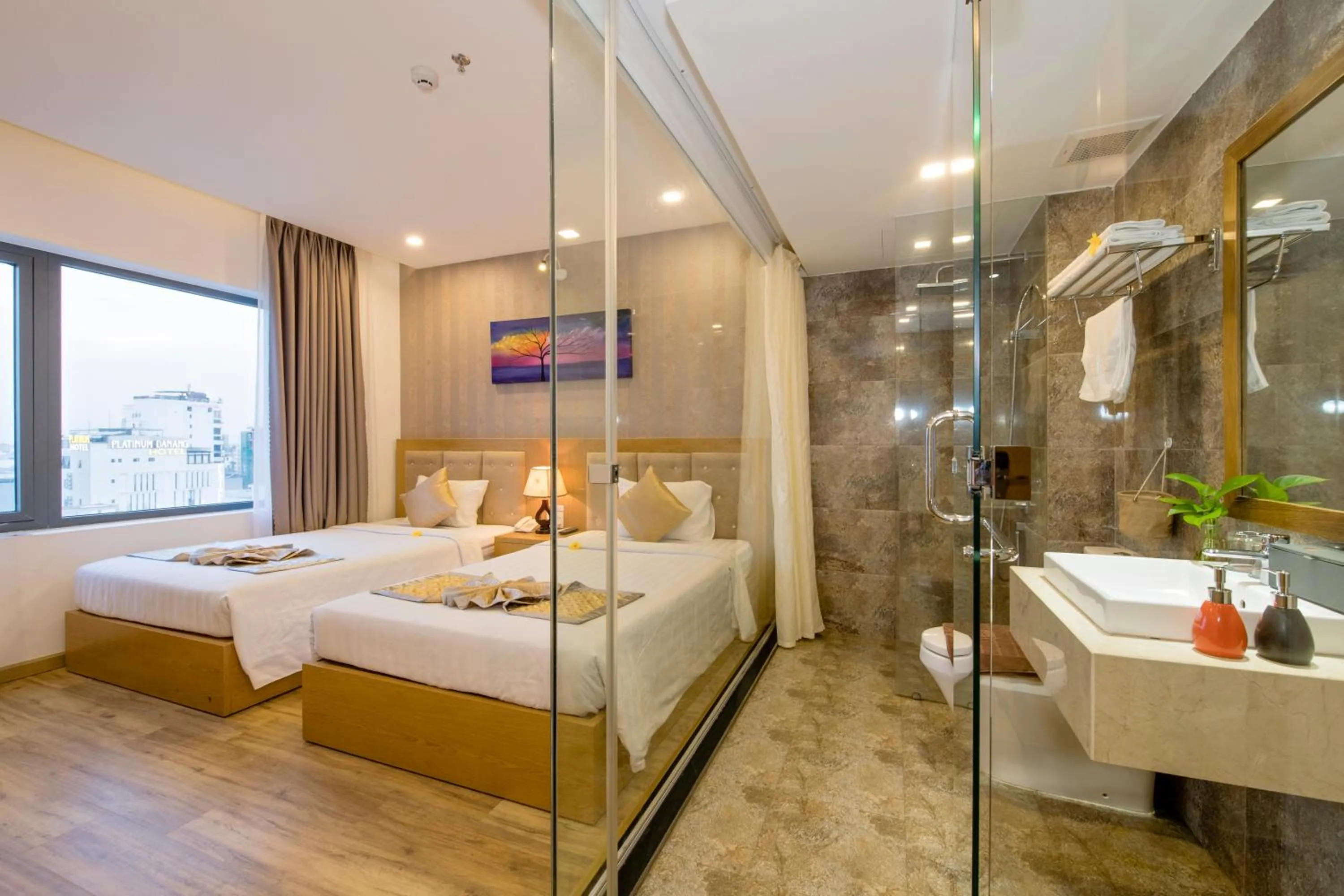 Bed in Helios Boutique Hotel & Spa