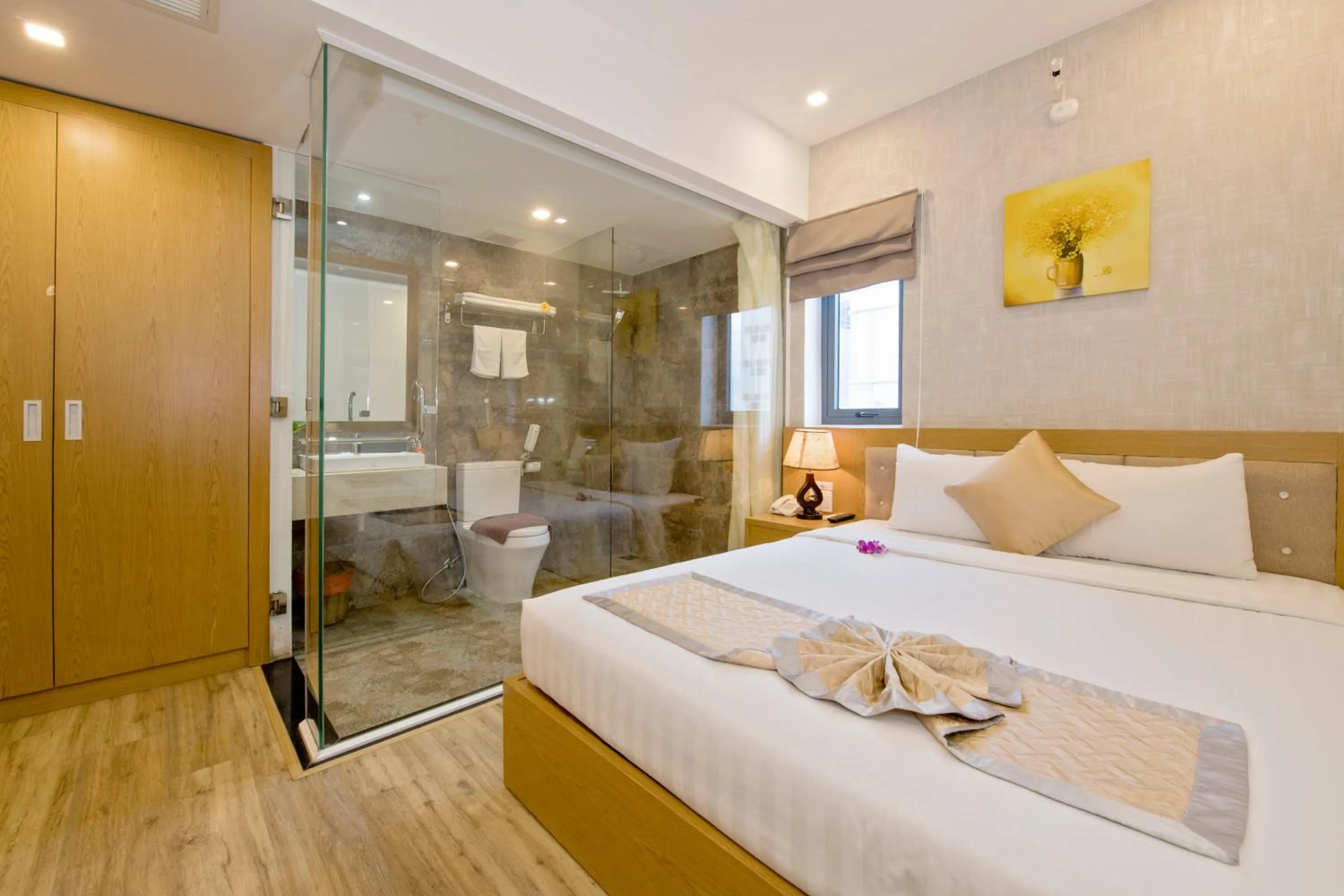 Bed in Helios Boutique Hotel & Spa