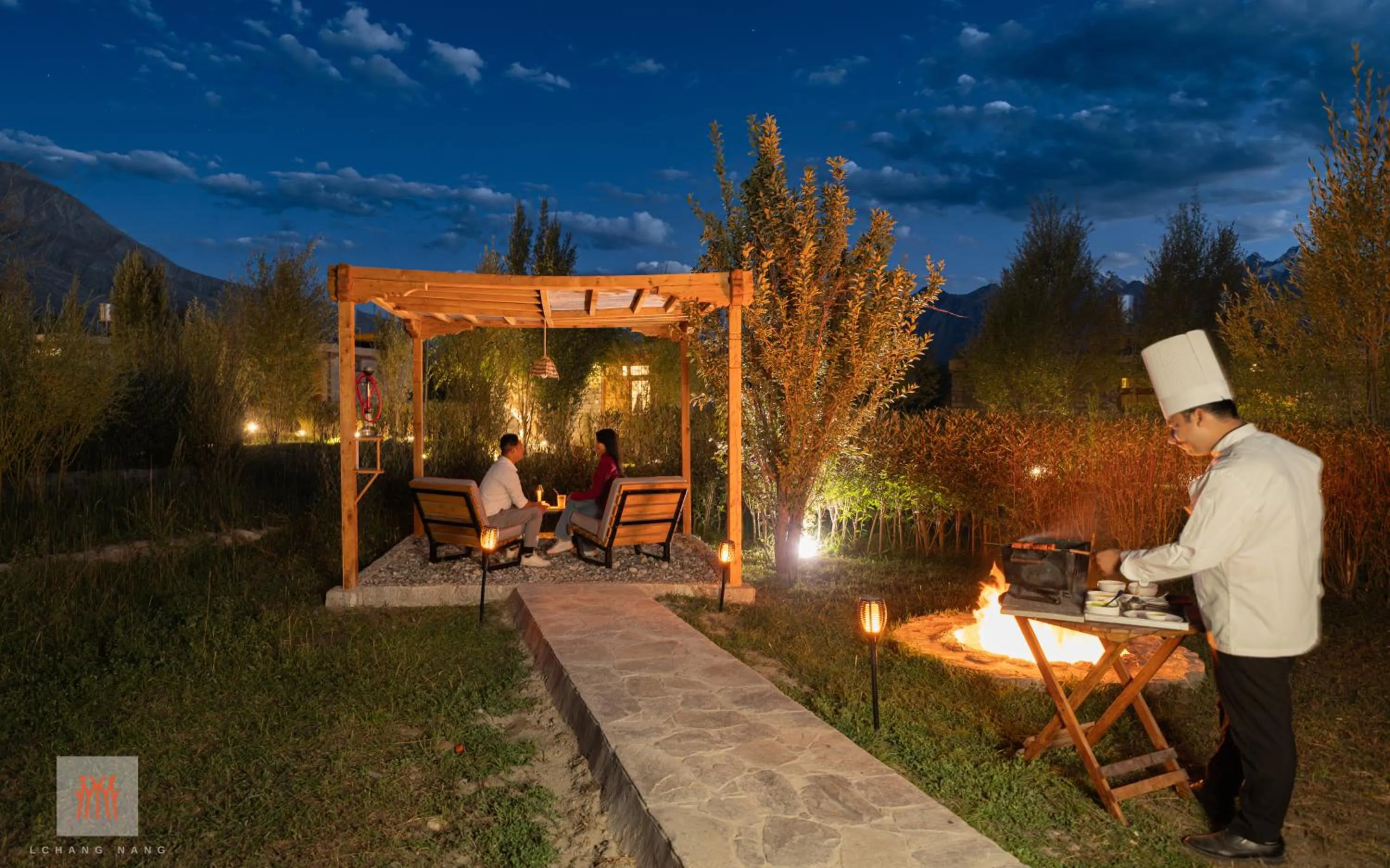 BBQ facilities in Lchang Nang Retreat-THE HOUSE OF TREES-Nubra Valley