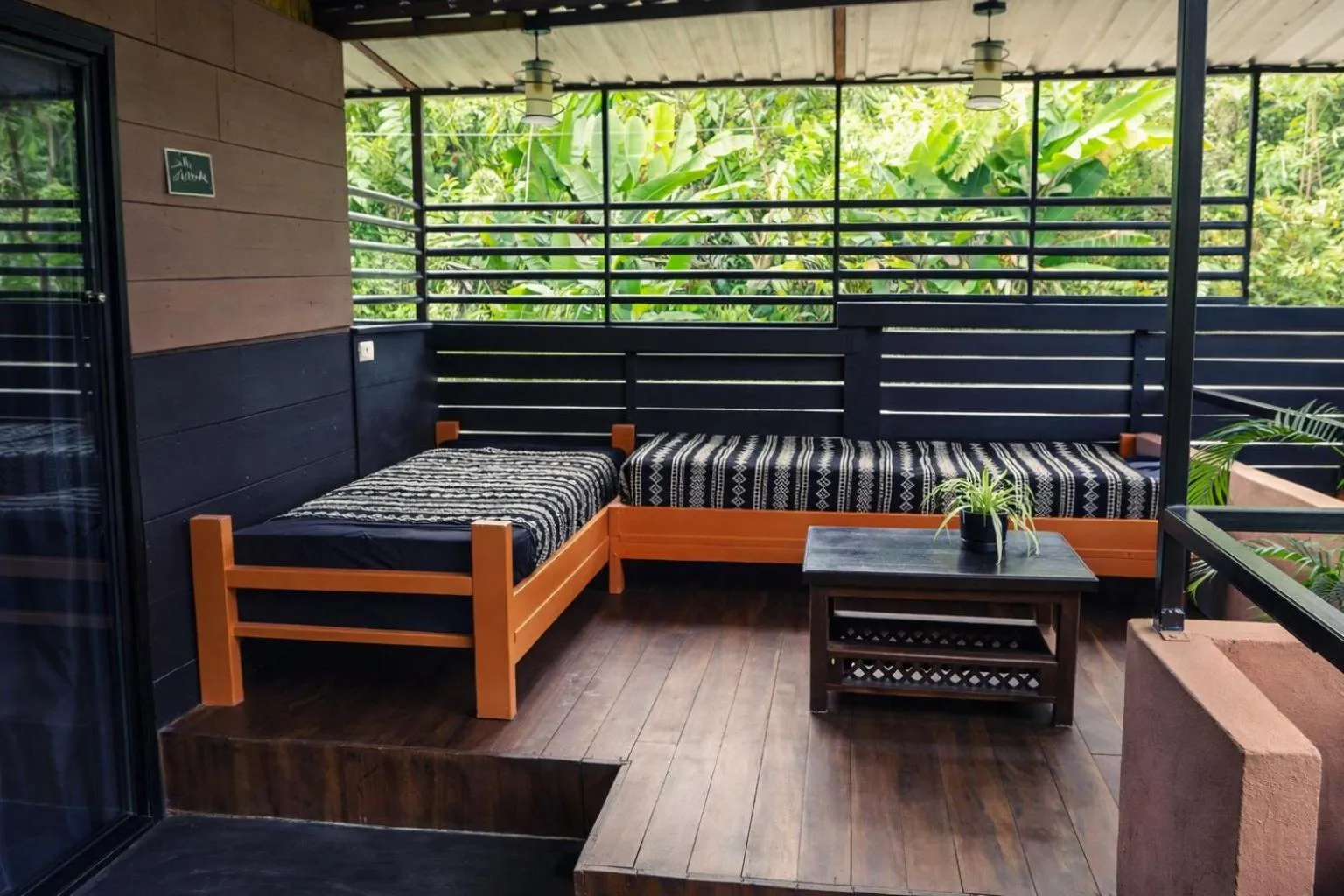 Balcony/Terrace, Bed in La Bicok EcoLodge