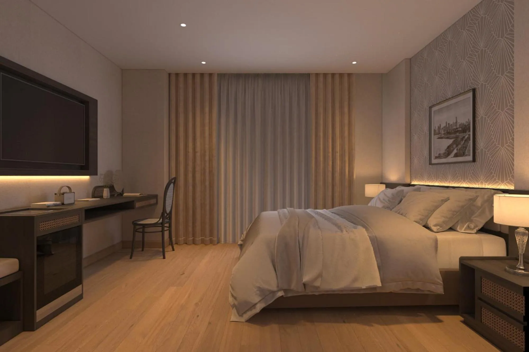 Bed in Canary Ha Noi Hotel