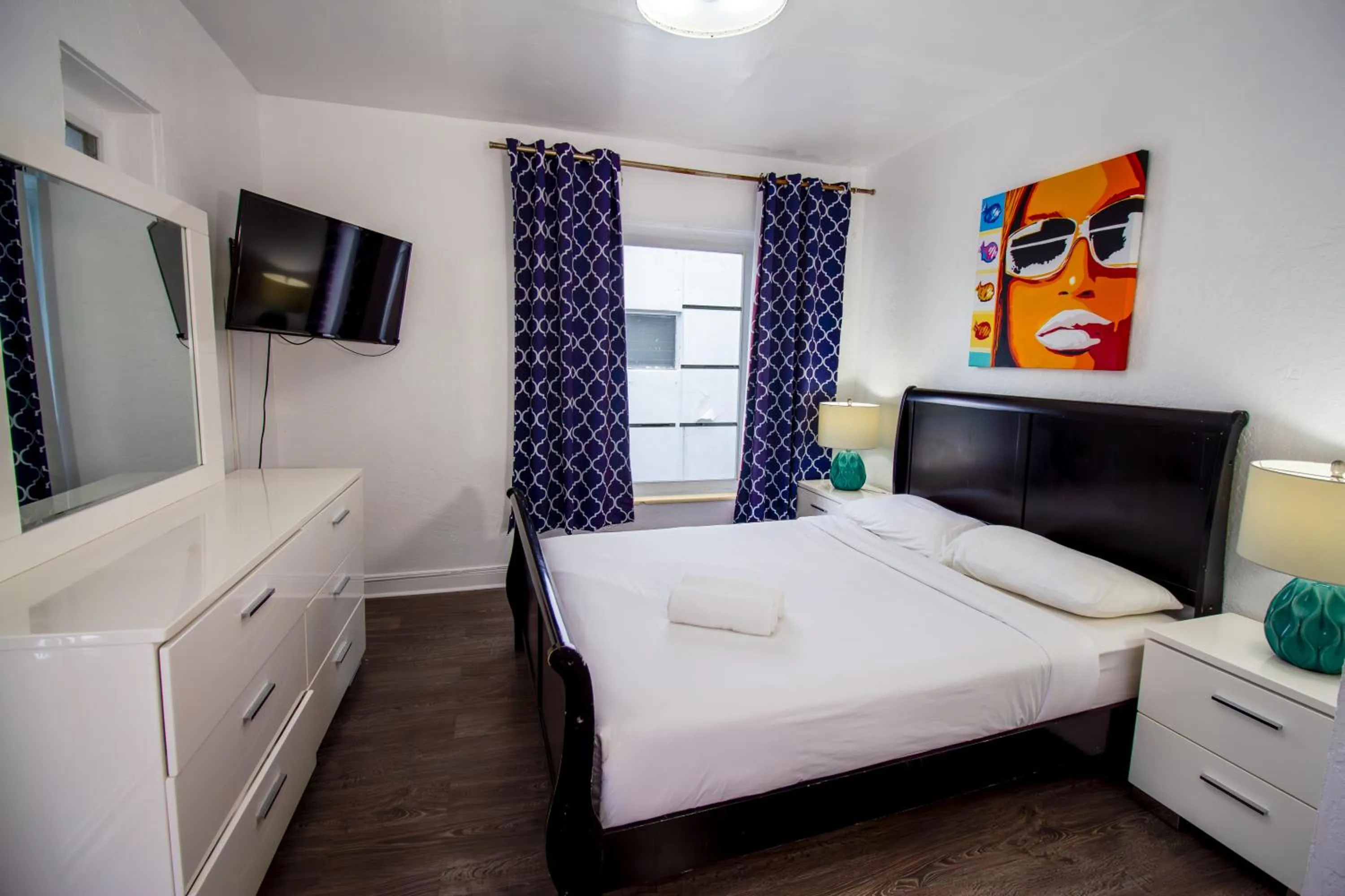 Bed in Courtyard Apartments Part of the Oasis Casita Collection