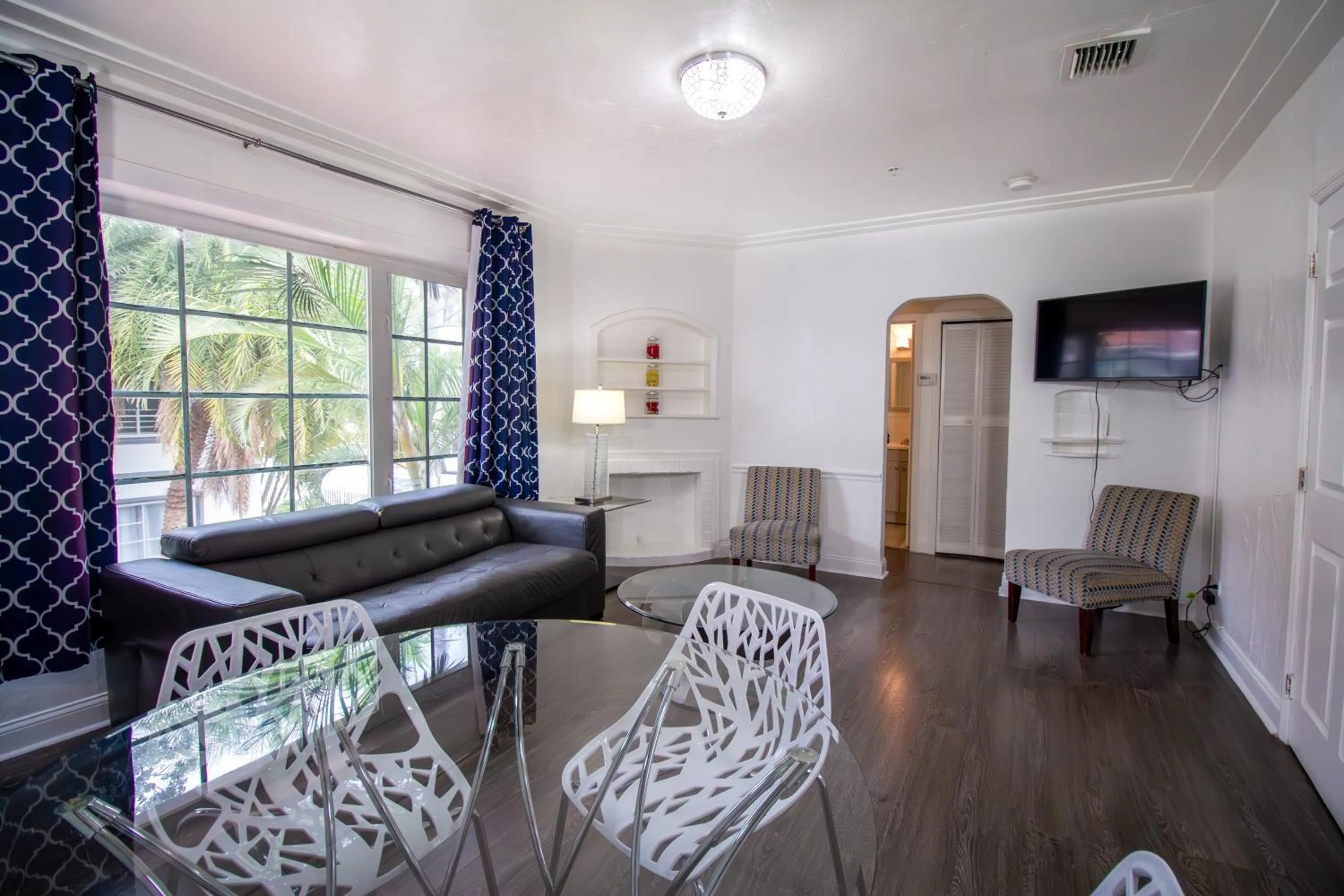 Living room in Courtyard Apartments Part of the Oasis Casita Collection