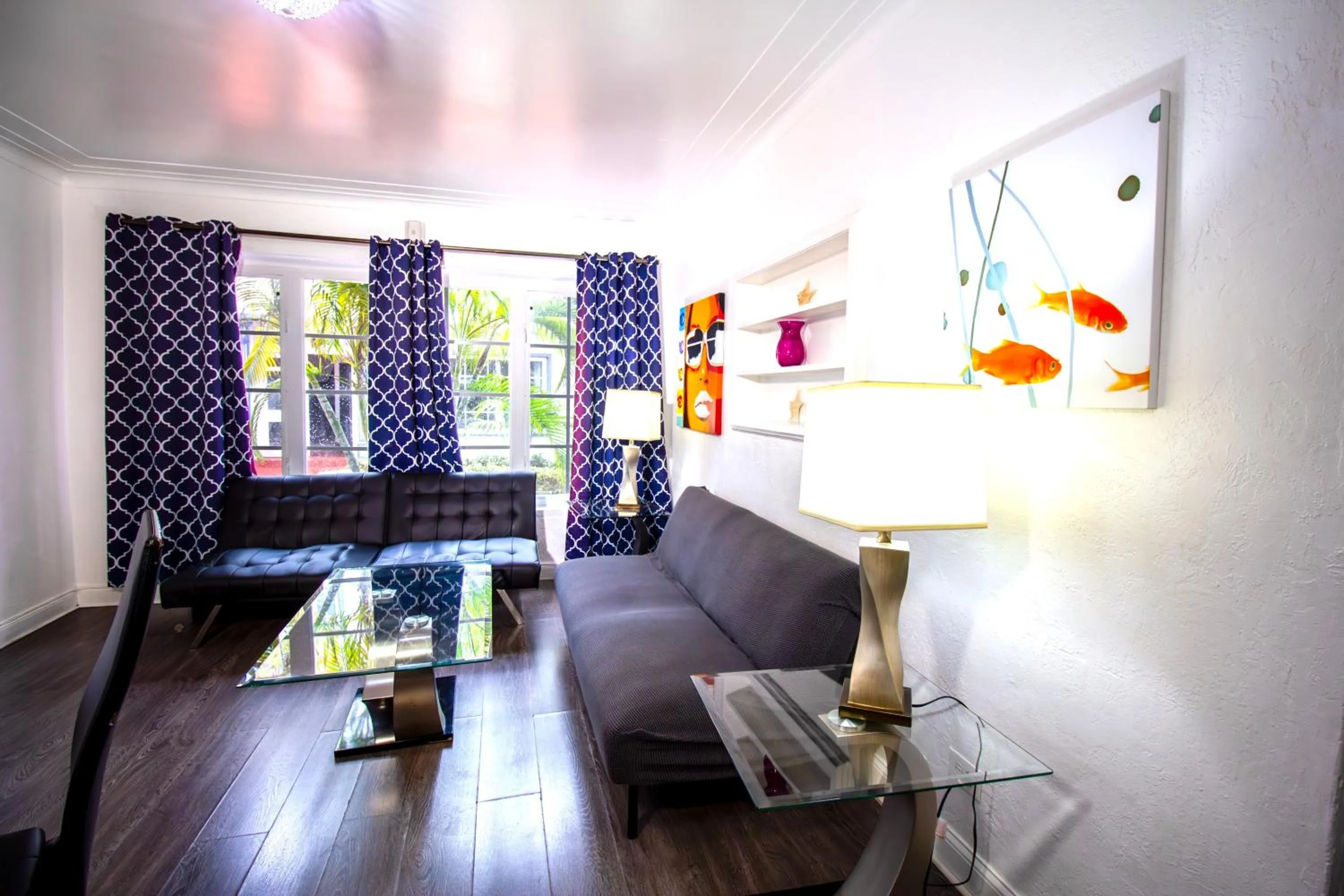 Living room in Courtyard Apartments Part of the Oasis Casita Collection
