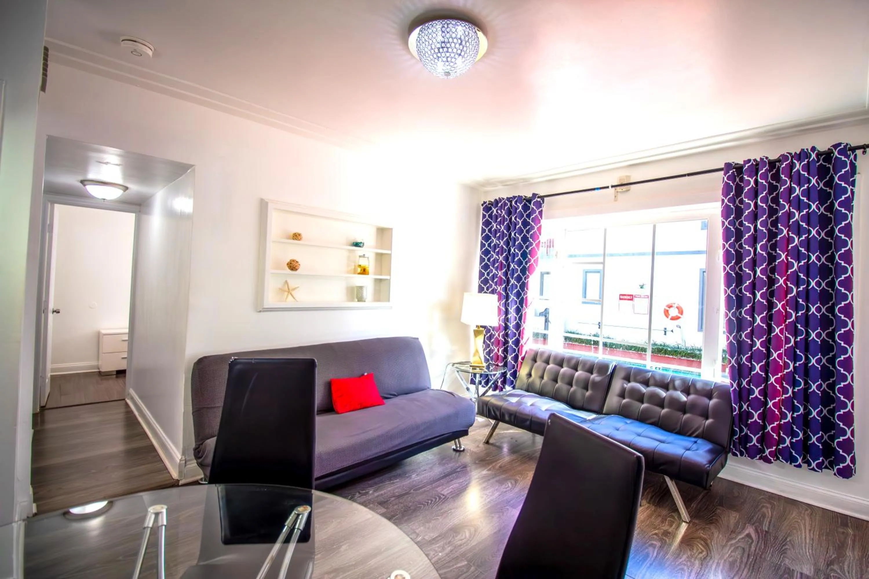 Living room in Courtyard Apartments Part of the Oasis Casita Collection