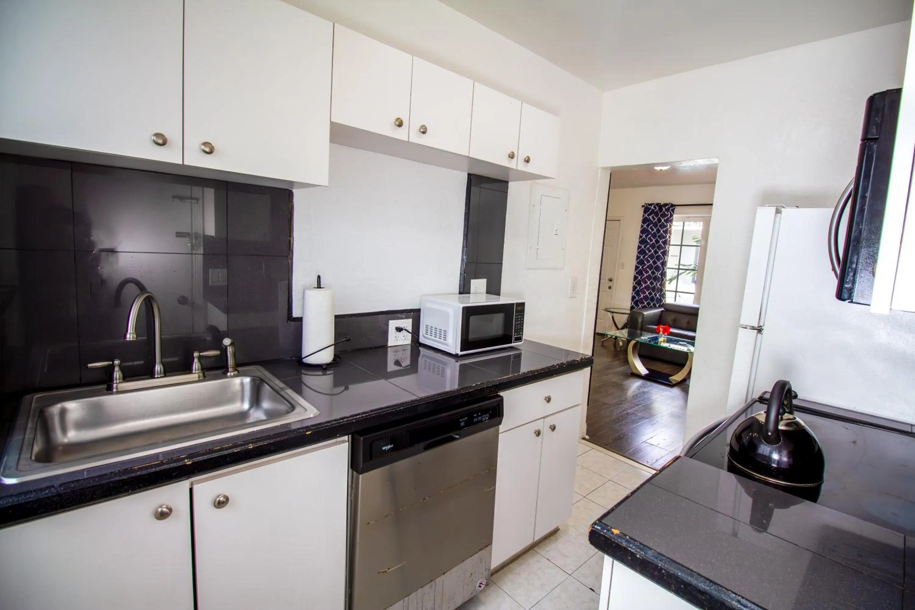 Kitchen or kitchenette in Courtyard Apartments Part of the Oasis Casita Collection