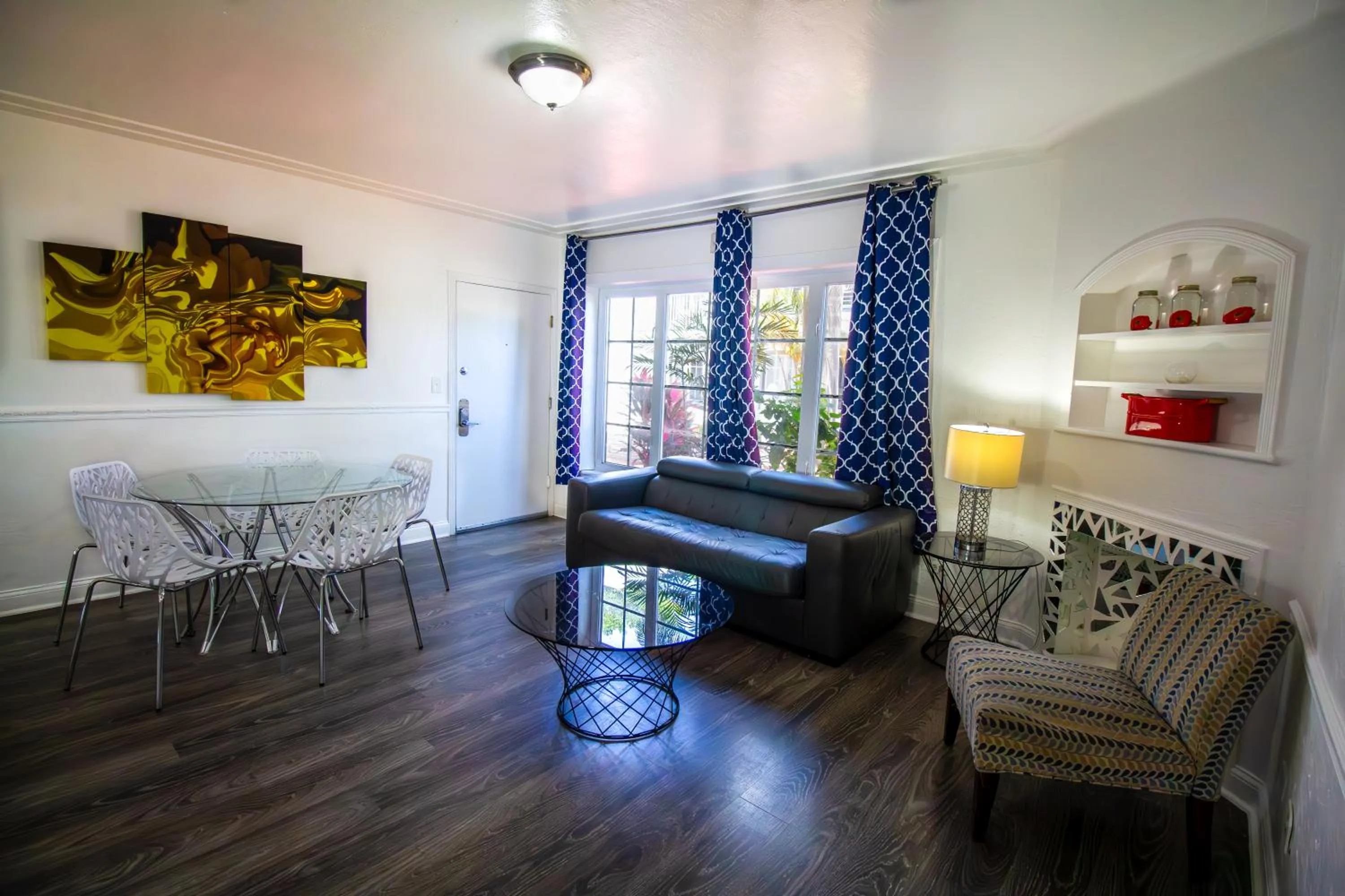 Living room in Courtyard Apartments Part of the Oasis Casita Collection