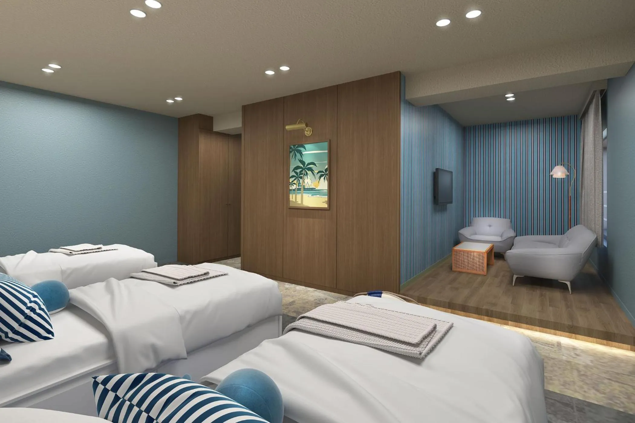 Photo of the whole room, Bed in Ooedo Onsen Monogatari Premium Shima Saichoraku