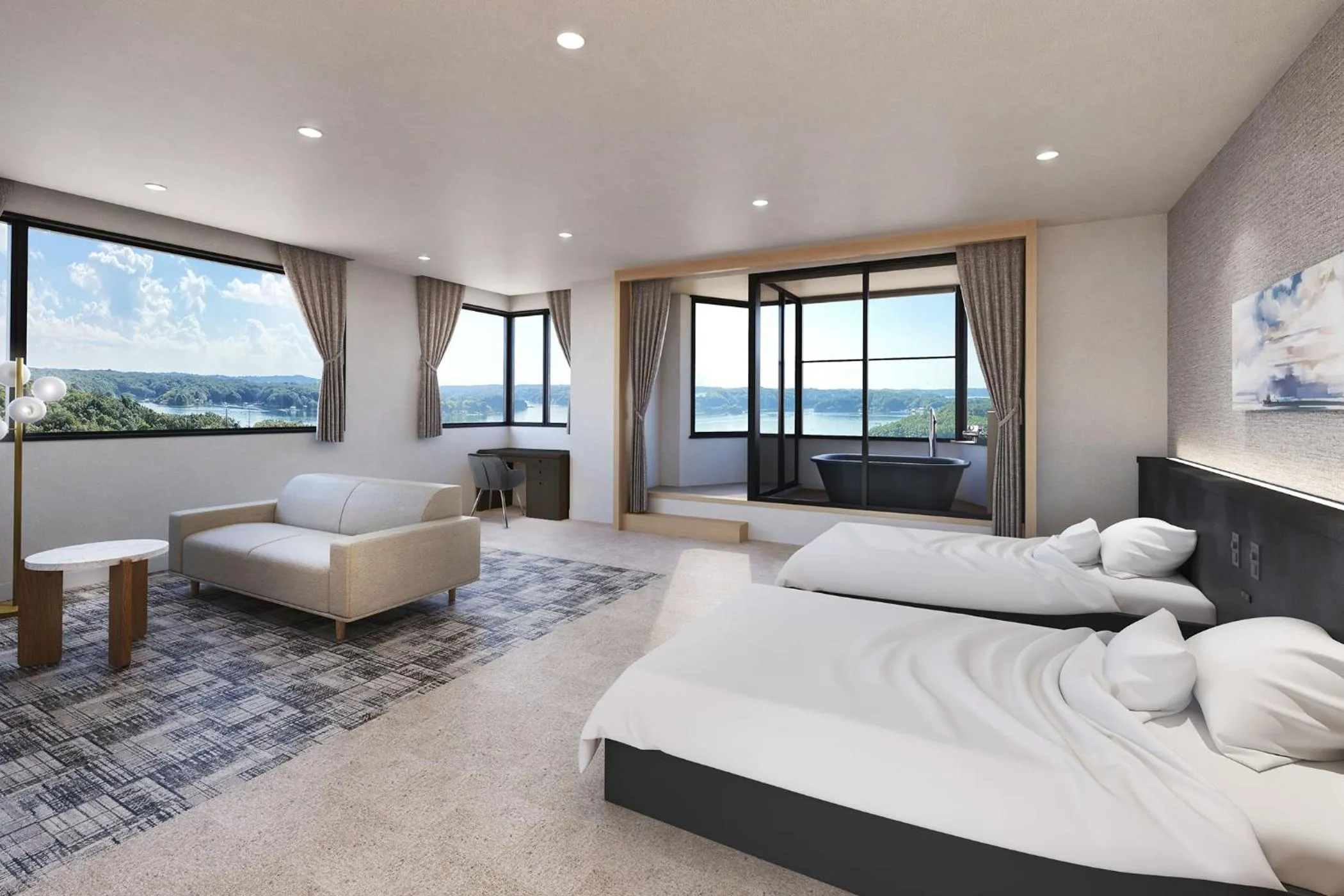 Photo of the whole room, Bed in Ooedo Onsen Monogatari Premium Shima Saichoraku