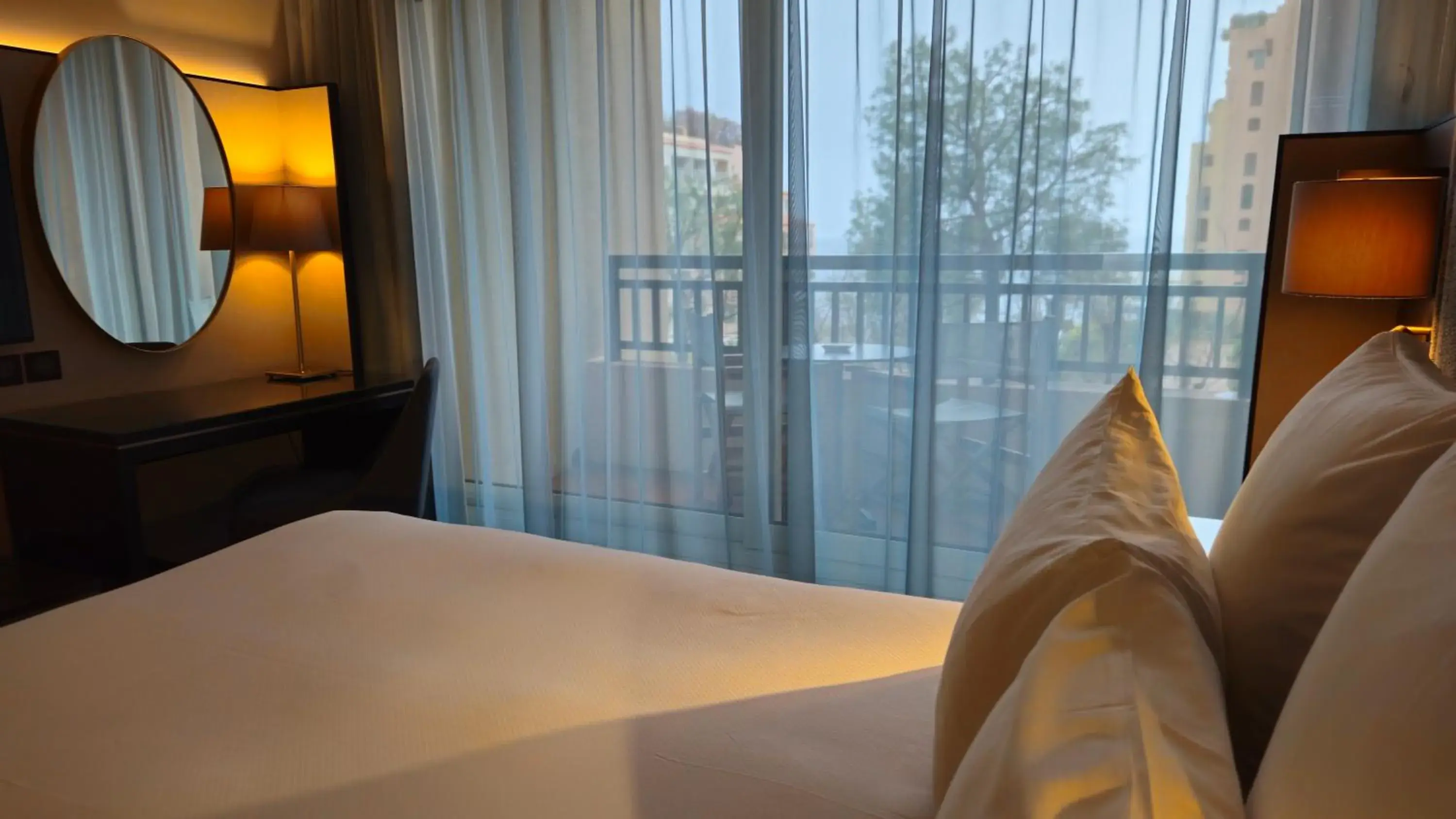 View (from property/room), Bed in Columbus Hotel Monte-Carlo, Curio Collection by Hilton View (from property/room), Bed in Columbus Hotel Monte-Carlo, Curio Collection by Hilton