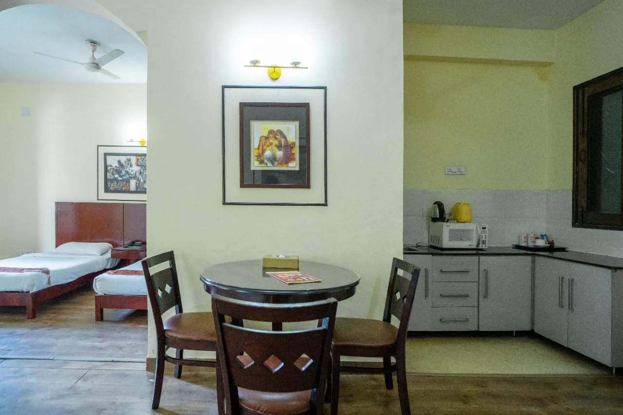 Living room, Bed in Enkay Residency V Block-Cyber City